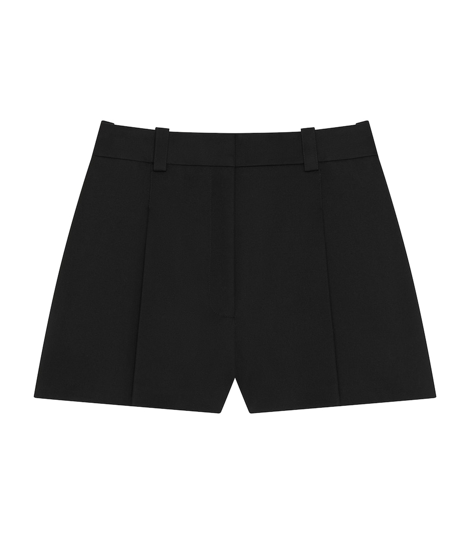 Givenchy Womens Wool Pleated High-Rise Shorts Black Image 1