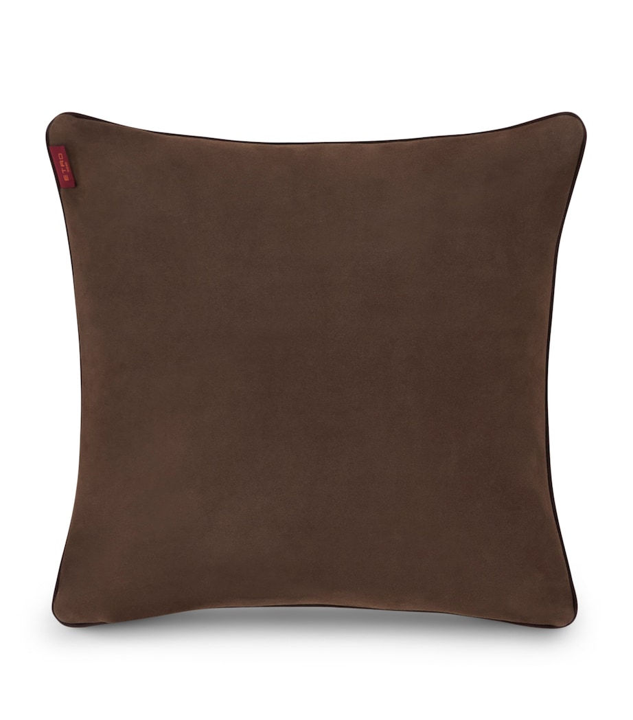 Cotton-Blend and Suede Arnica Cushion (45cm x 45cm) BROWN/GREY Image 2
