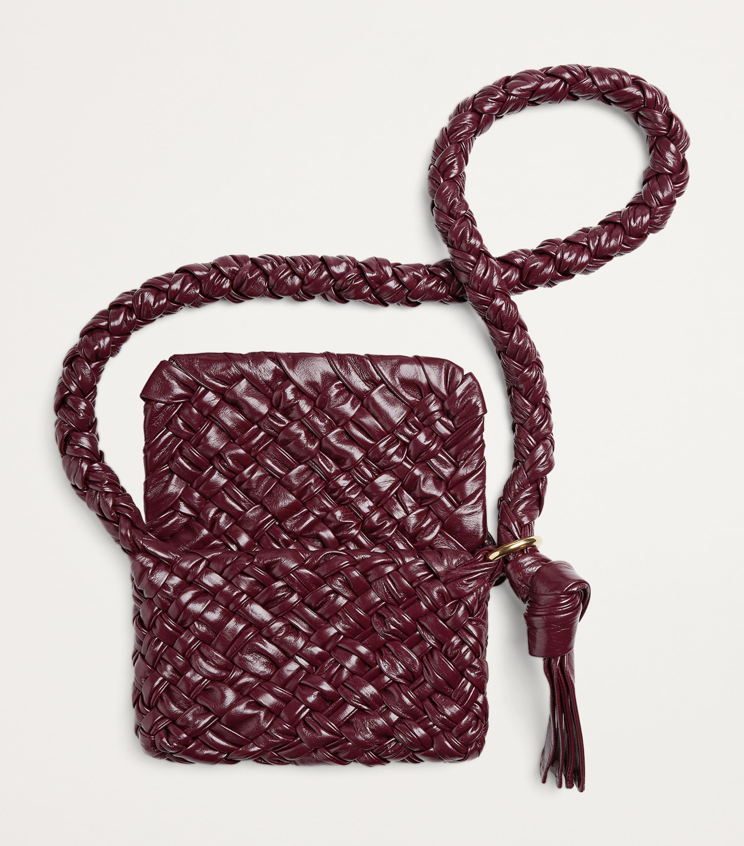 Bottega Veneta Red Small Leather Kalimero Città Shoulder Bag