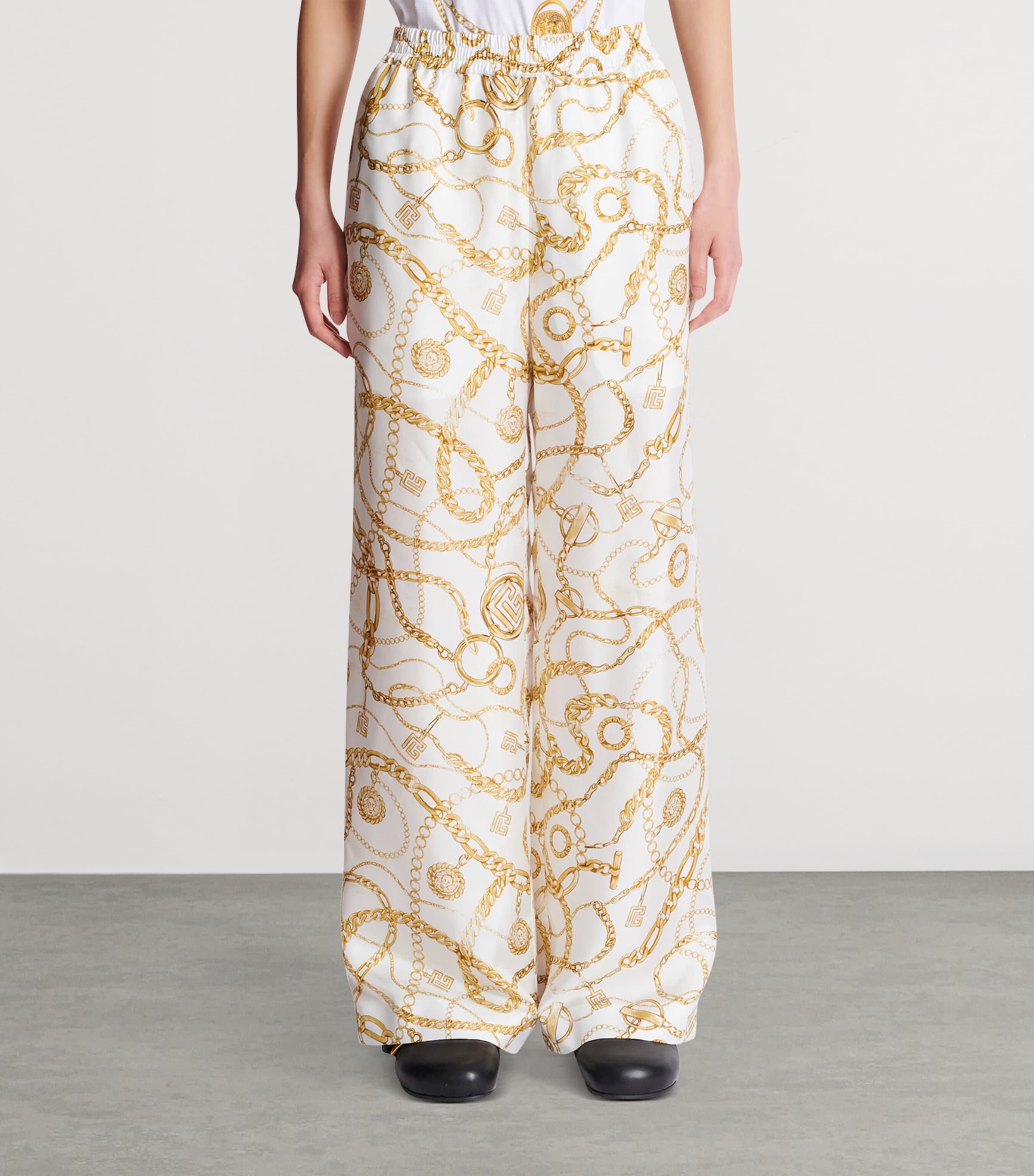 Silk Print Trousers GAD BLANC/OR Image 4