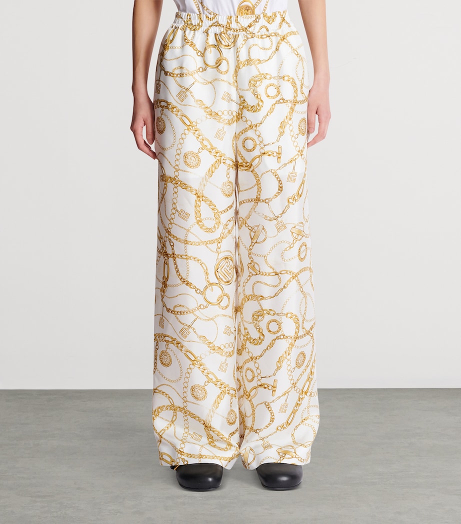 Silk Print Trousers GAD BLANC/OR Image 4