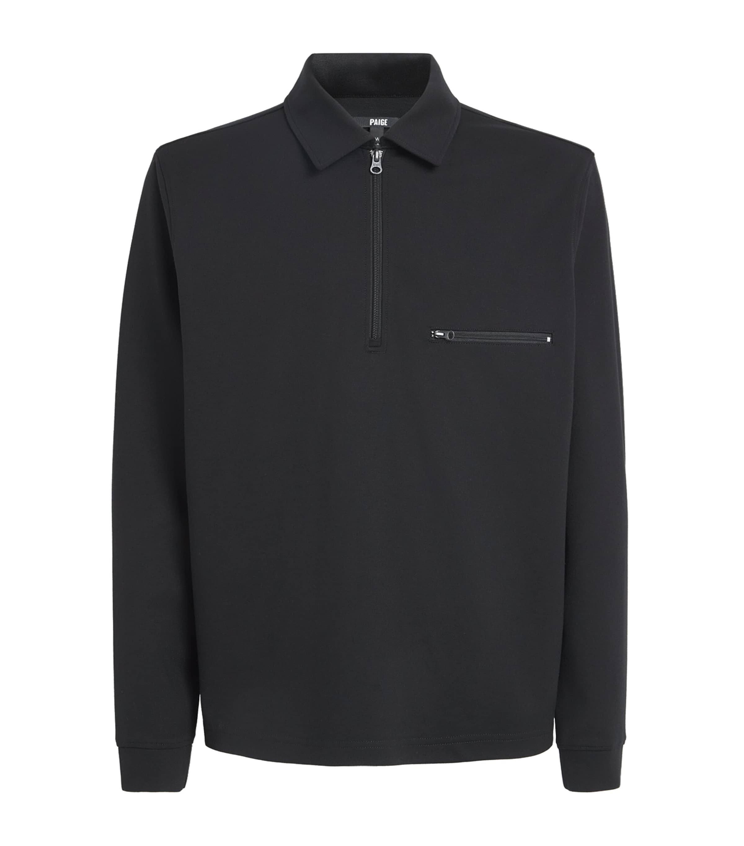 PAIGE Mens Grapello Quarter-Zip Sweater Black Image 1