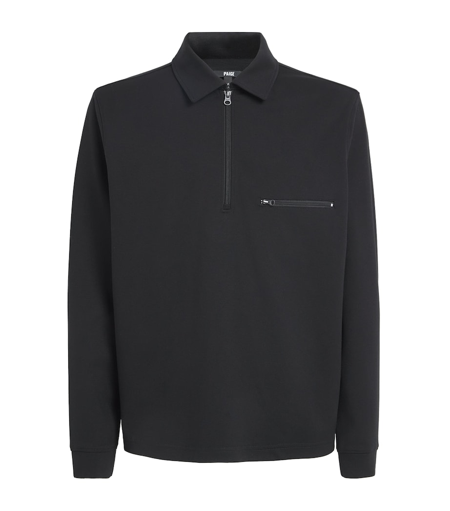 PAIGE Mens Grapello Quarter-Zip Sweater Black Image 1