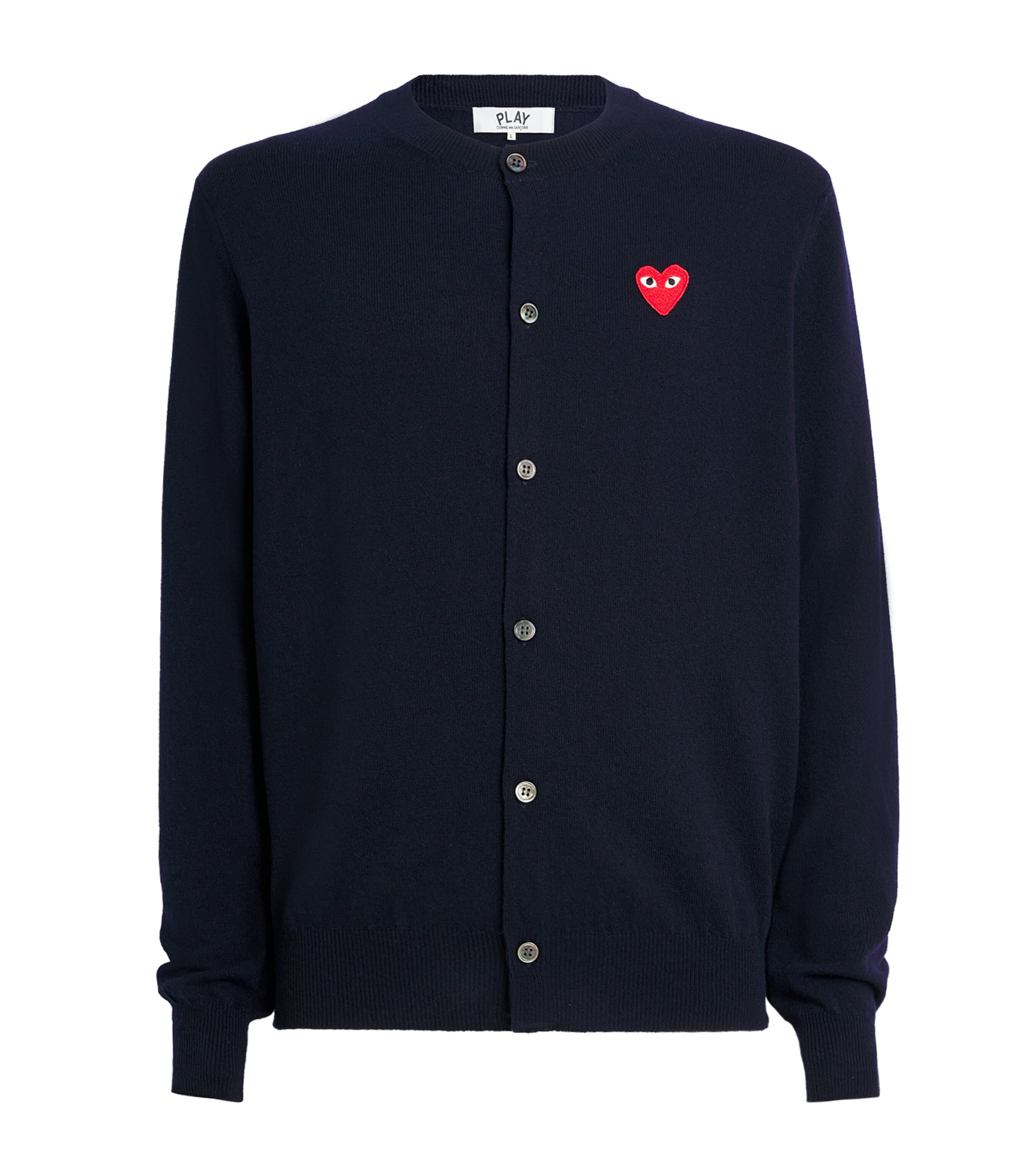 Comme Des Garçons Play Mens Wool Heart Cardigan Navy Image 1