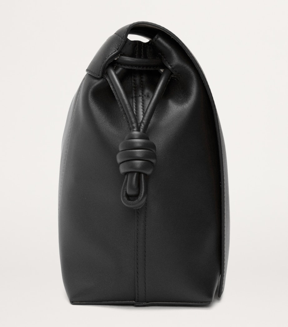 Leather Flamenco Satchel BLACK Image 4