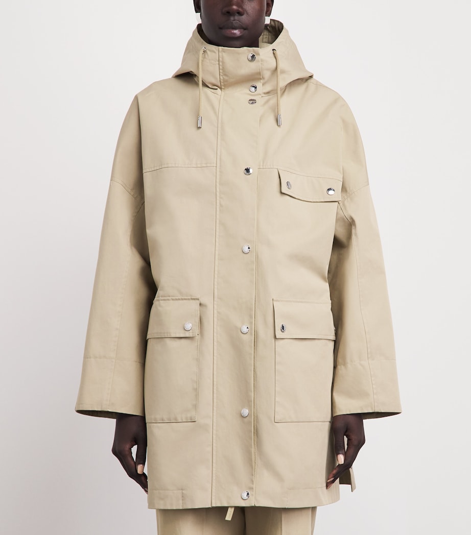 Yves Salomon Womens Cotton-Blend Waterproof Hooded Parka Image 4