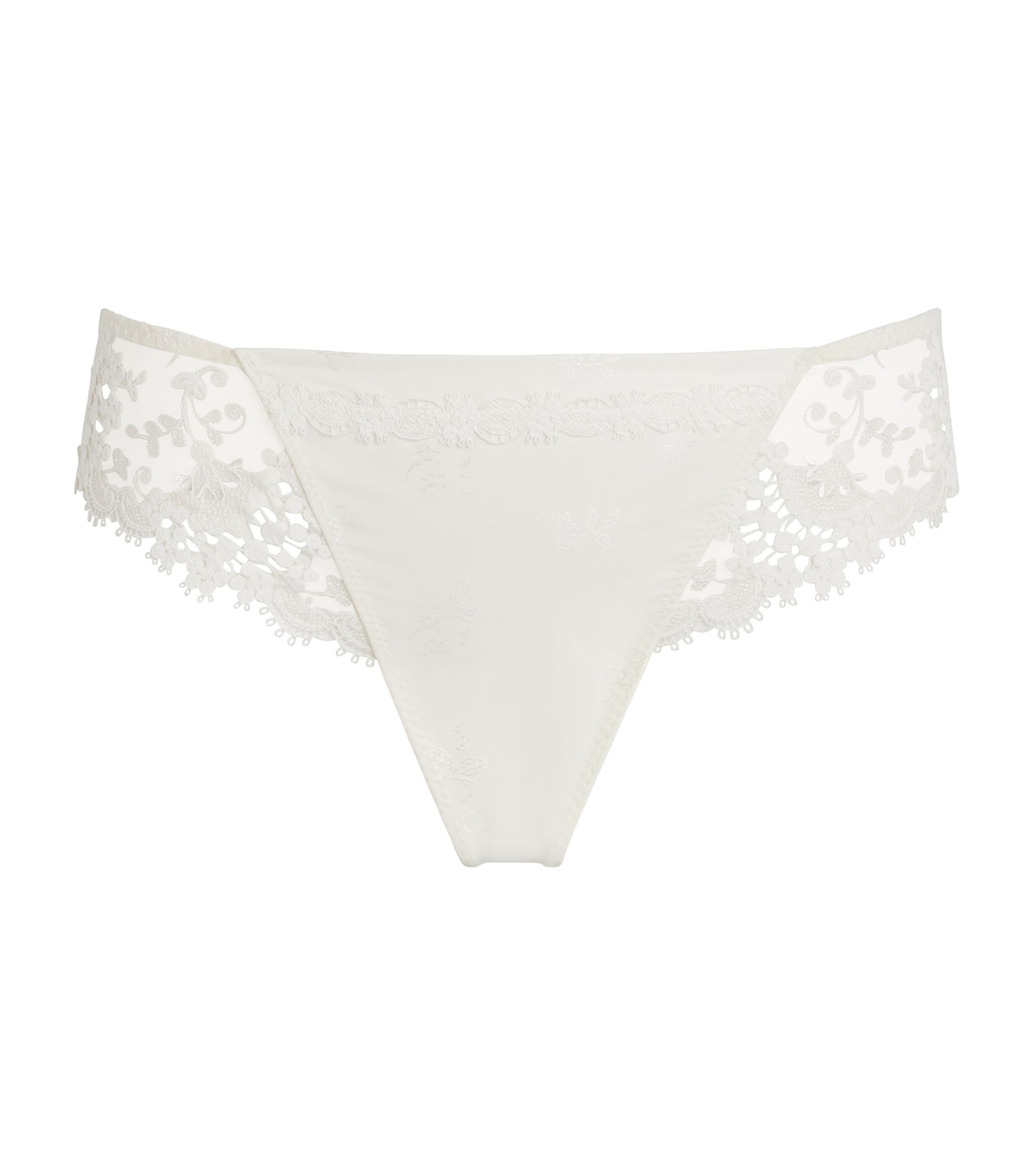 Simone Perele Embroidered Wish Tanga In Ivory