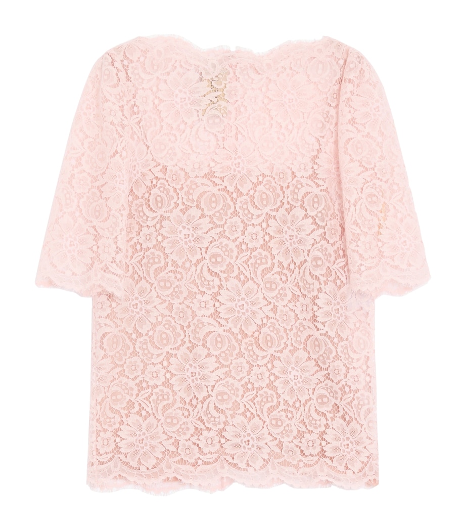 Valentino Womens Lace Boat-Neck Blouse Image 1