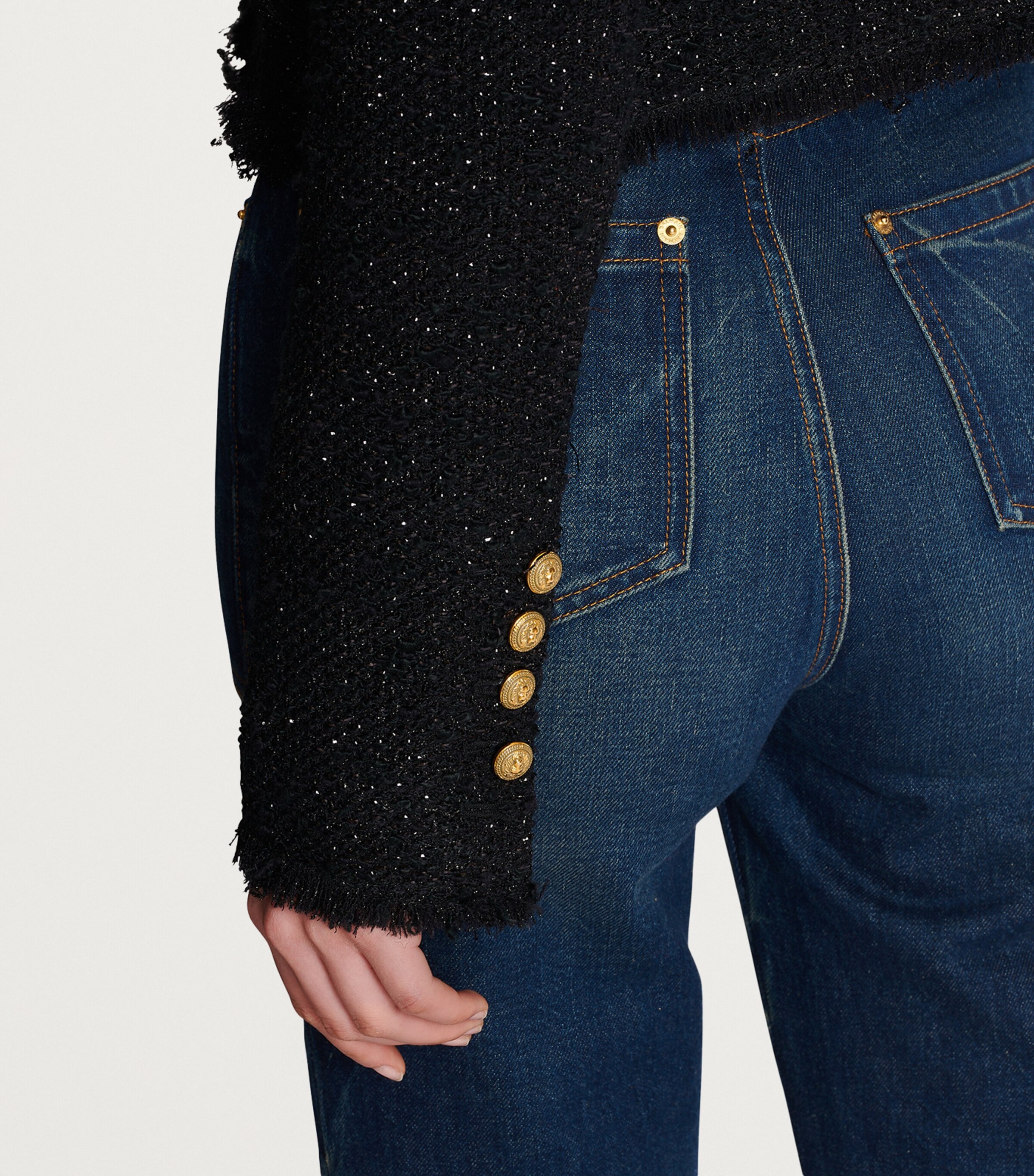 Tweed Cropped Jacket NOIR Image 5