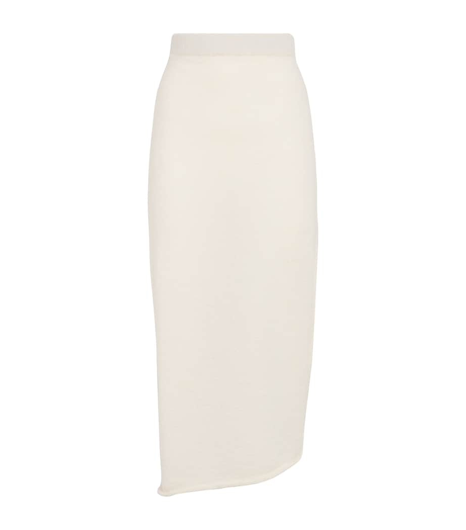 Alpaca-Blend Askew Midi Skirt RAW WHITE Image 1