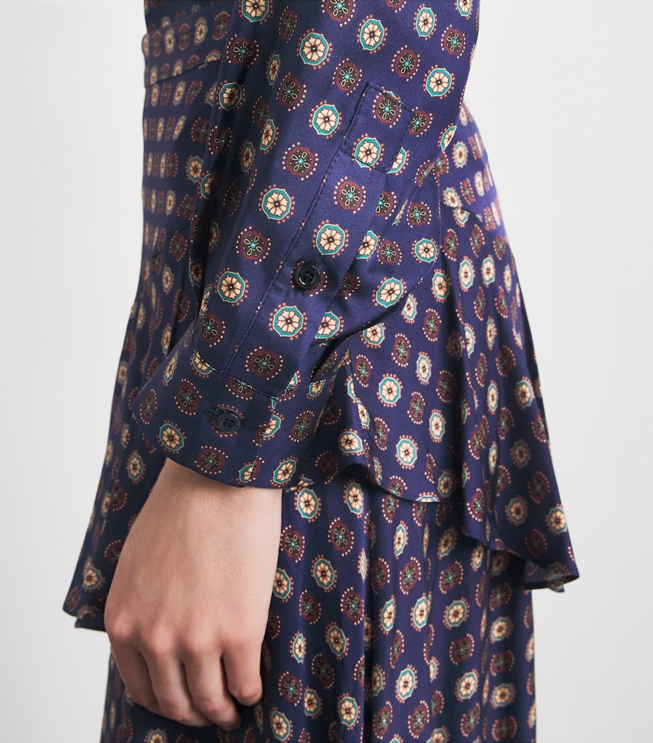Claudie Pierlot Womens Silk Printed Shirt Navy Print Image 3