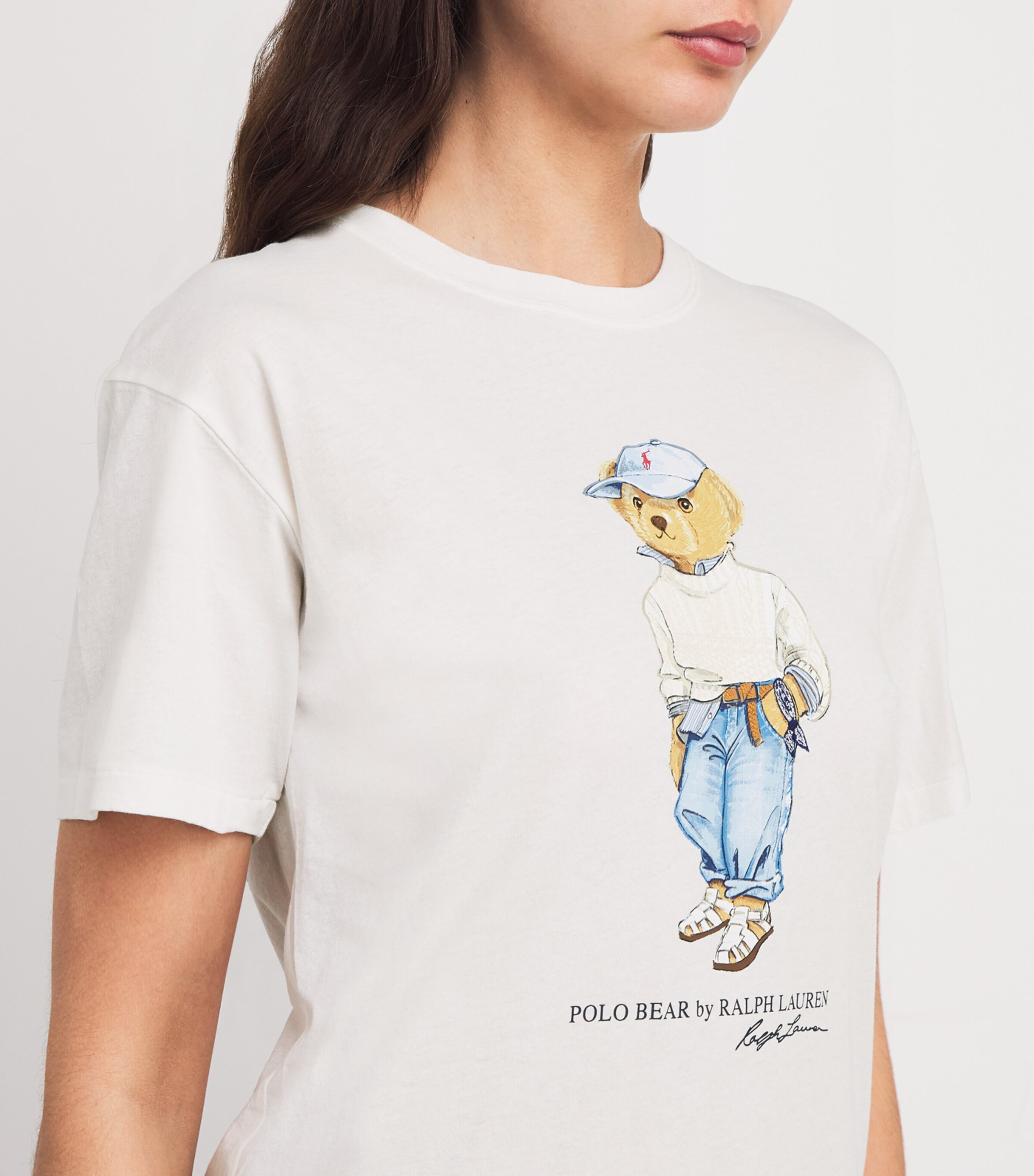 Polo Ralph Lauren Womens Cotton Polo Bear T-Shirt White Image 6