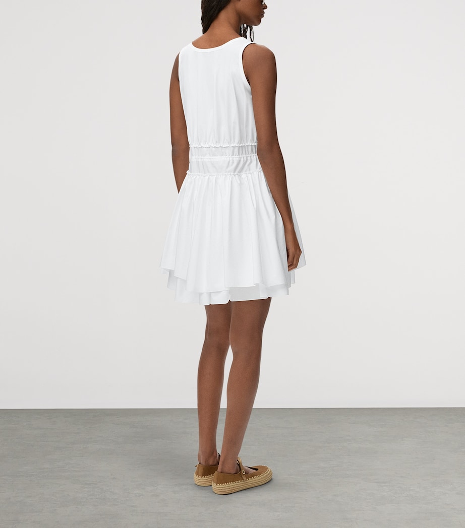 LOEWE Womens x Paula’s Ibiza Cotton Poplin Ruched Mini Dress White Image 3