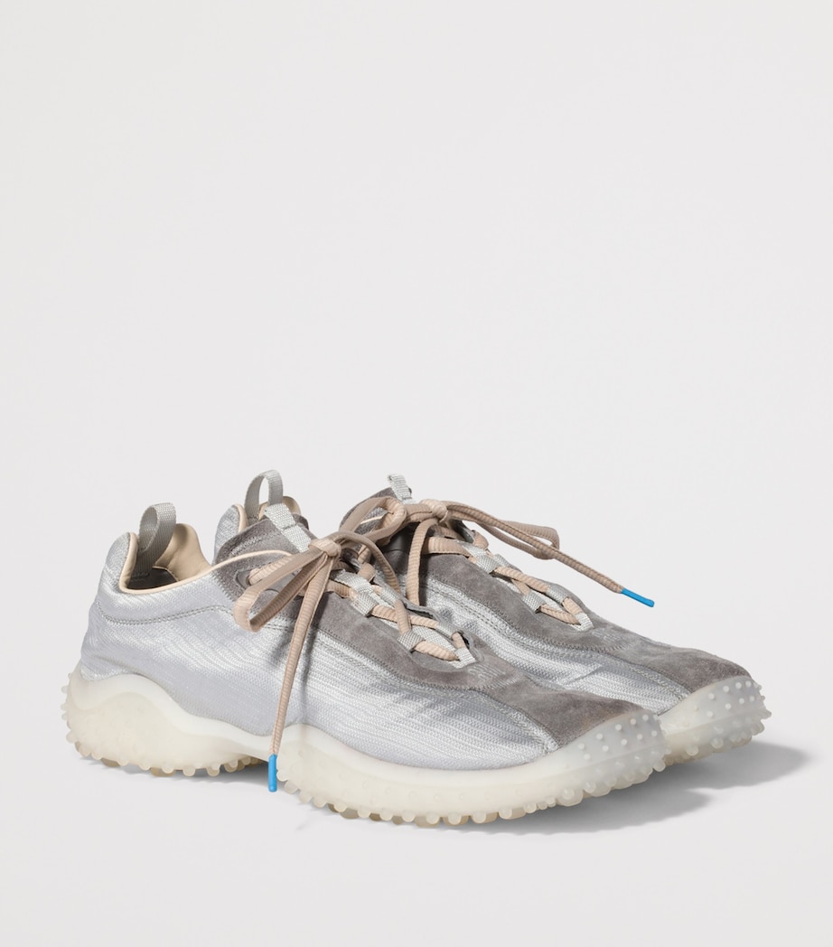 Miu Miu Technical Fabric & Suede Bubble Sneakers Grey Image 2