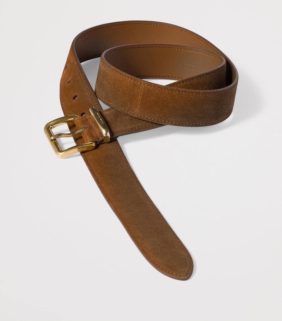 Suede Engraved-Buckle Belt F0316 Image 2