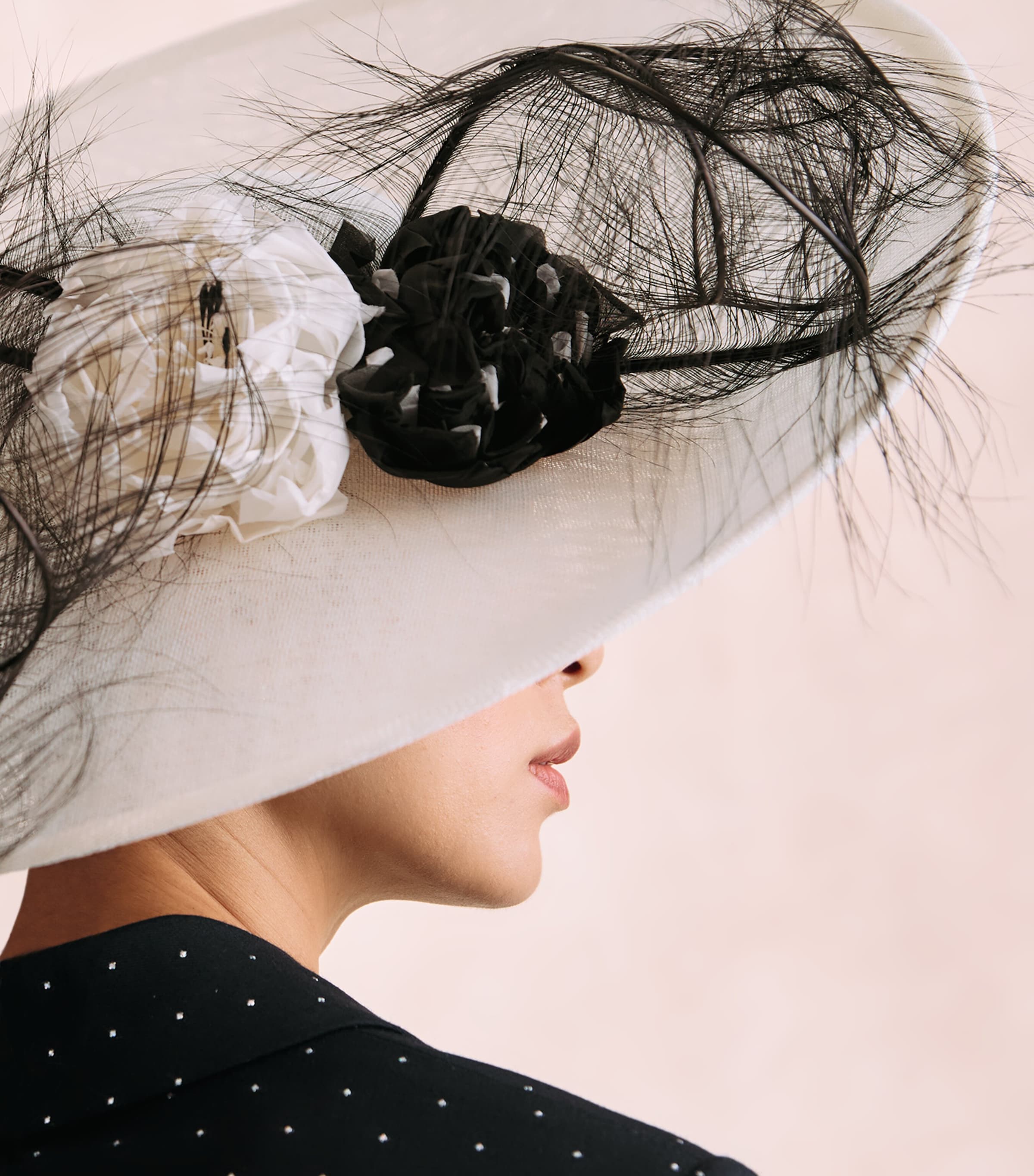 Rachel Trevor-Morgan Flower-Detail Wide-Brim Hat White/black Image 4