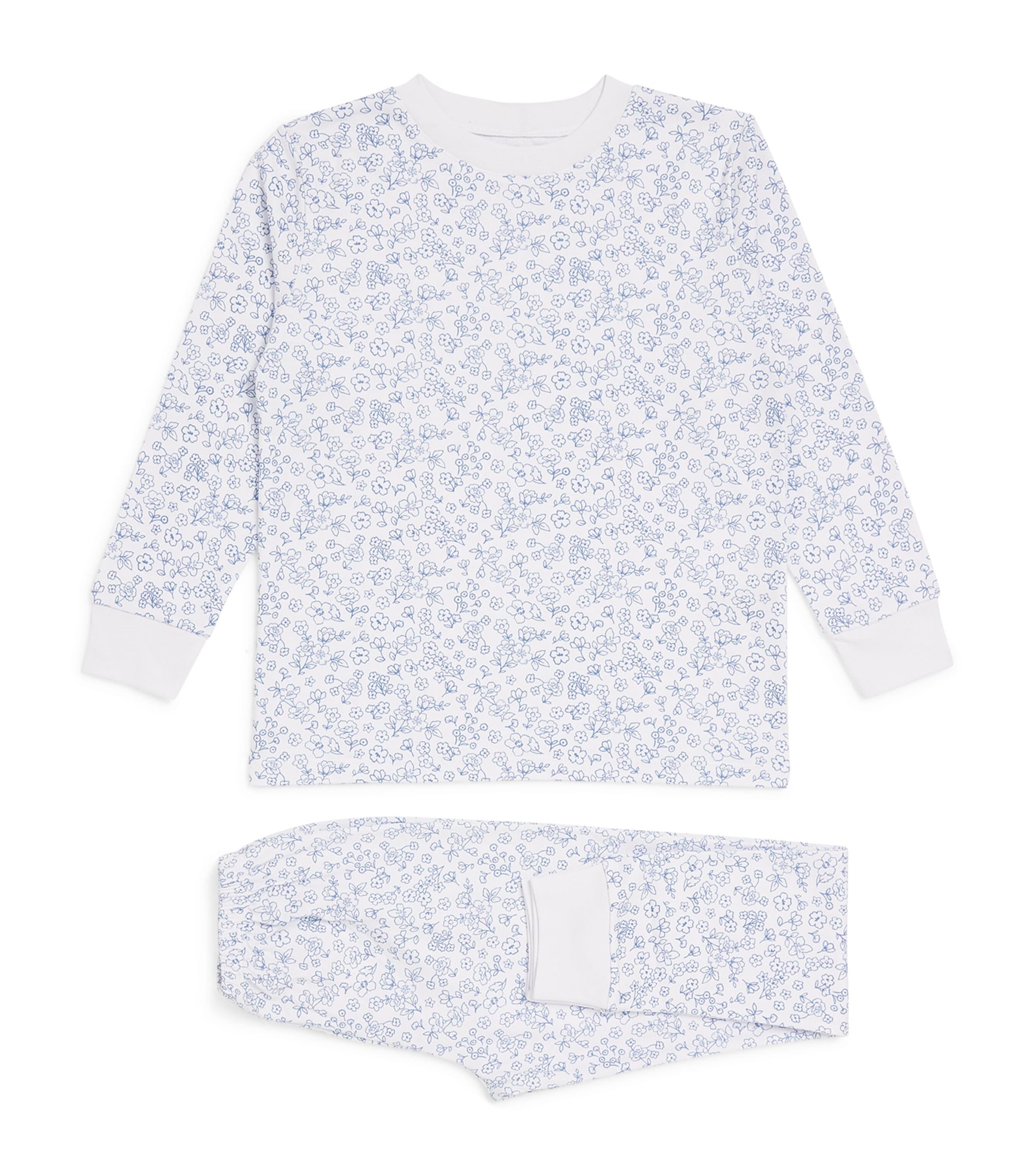 Pima Cotton Floral Pyjamas (2-6 Years) K410 NAVY Image 1