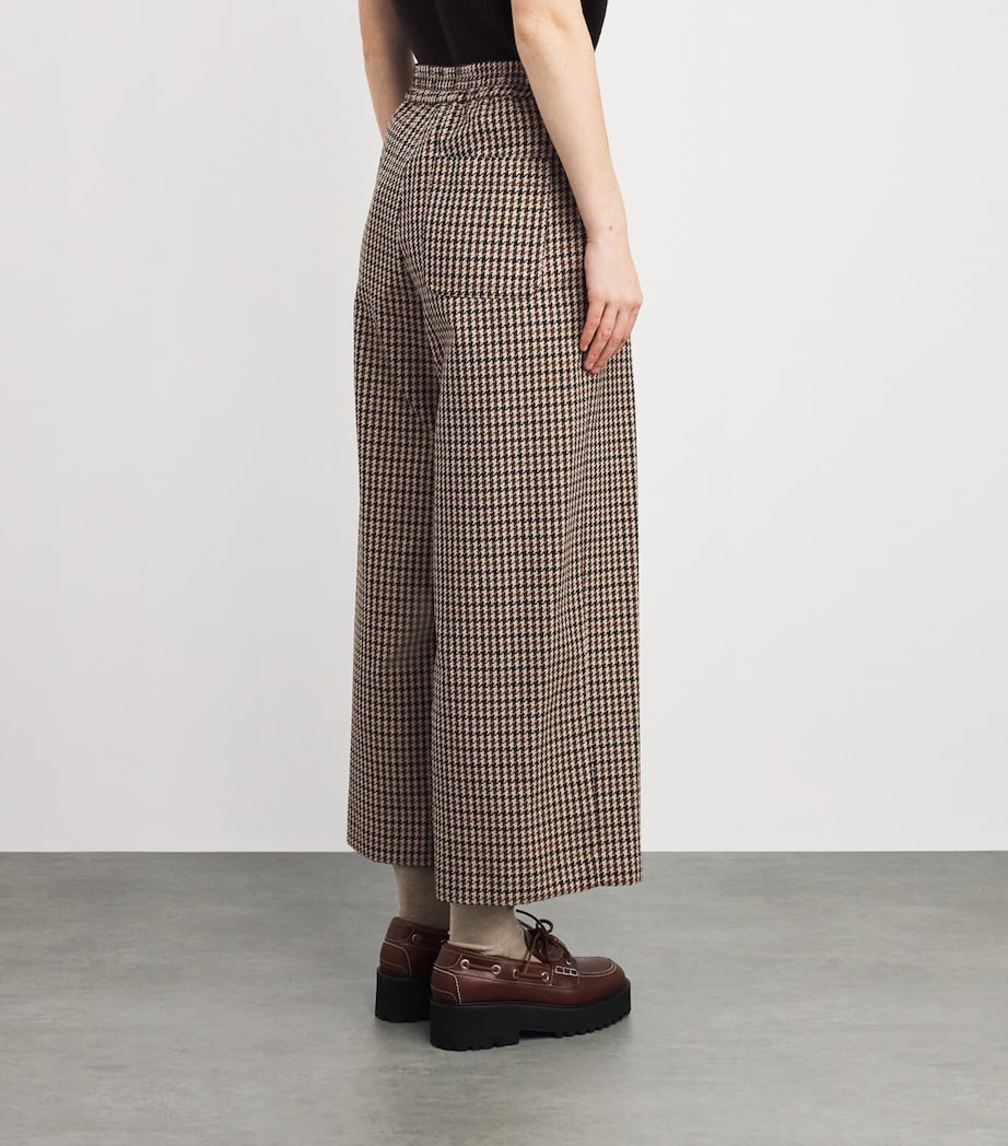 Virgin Wool-Cotton Houndstooth Trousers WINE-COLOURED Image 4