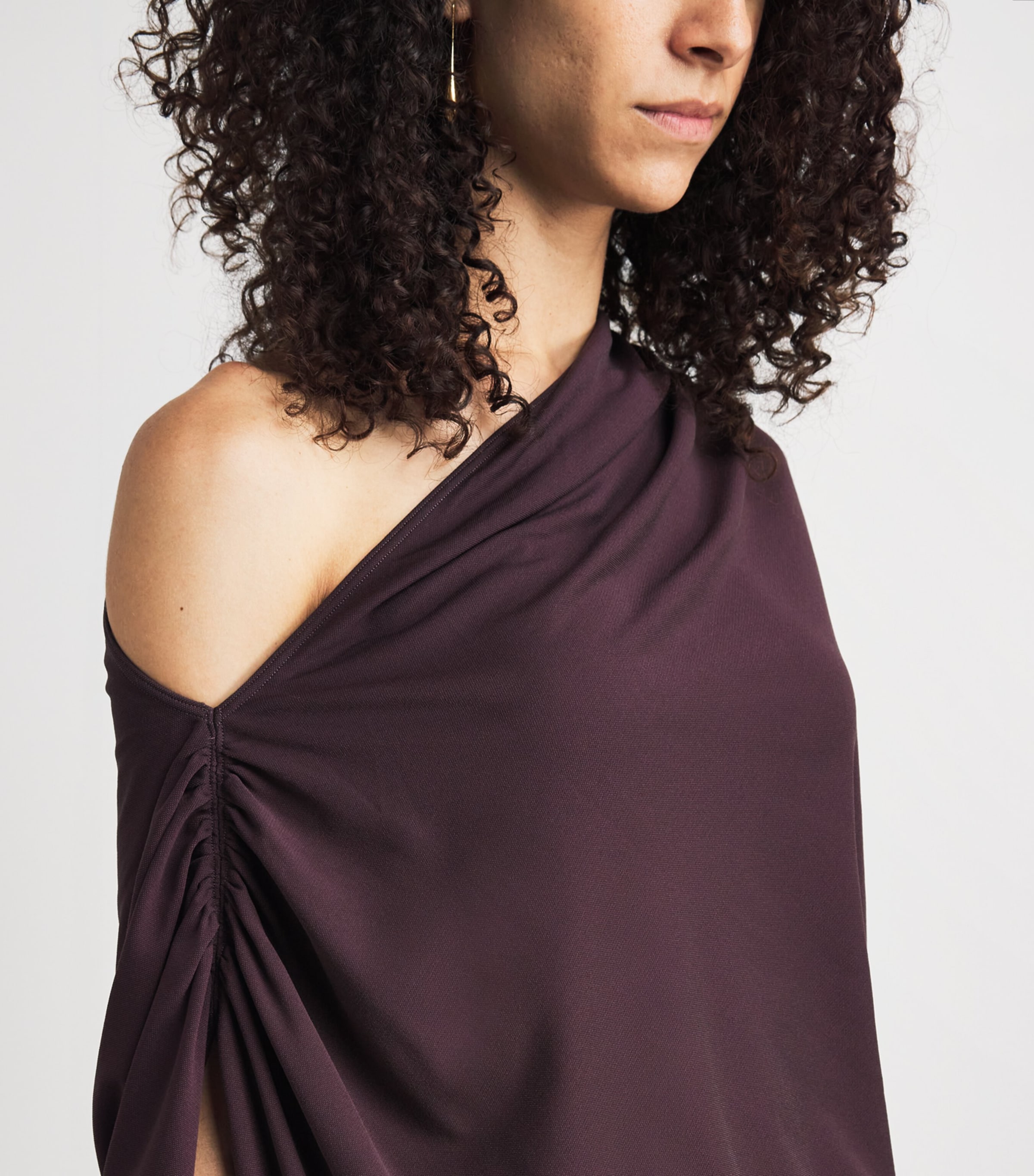 Wolford Womens Fluid Drape Bodysuit Wild Plum Image 3