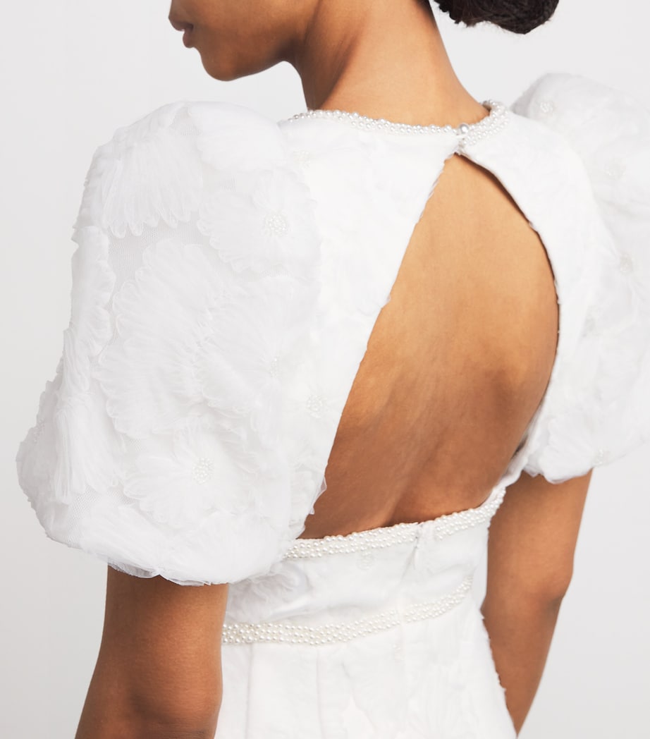 Bow-Detail Deliah Mini Dress IVORY Image 6