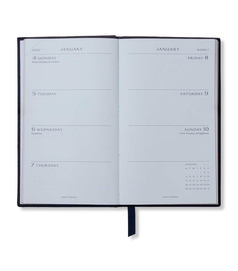 Smythson Leather Panama Weekly Diary 2027 Navy Image 2