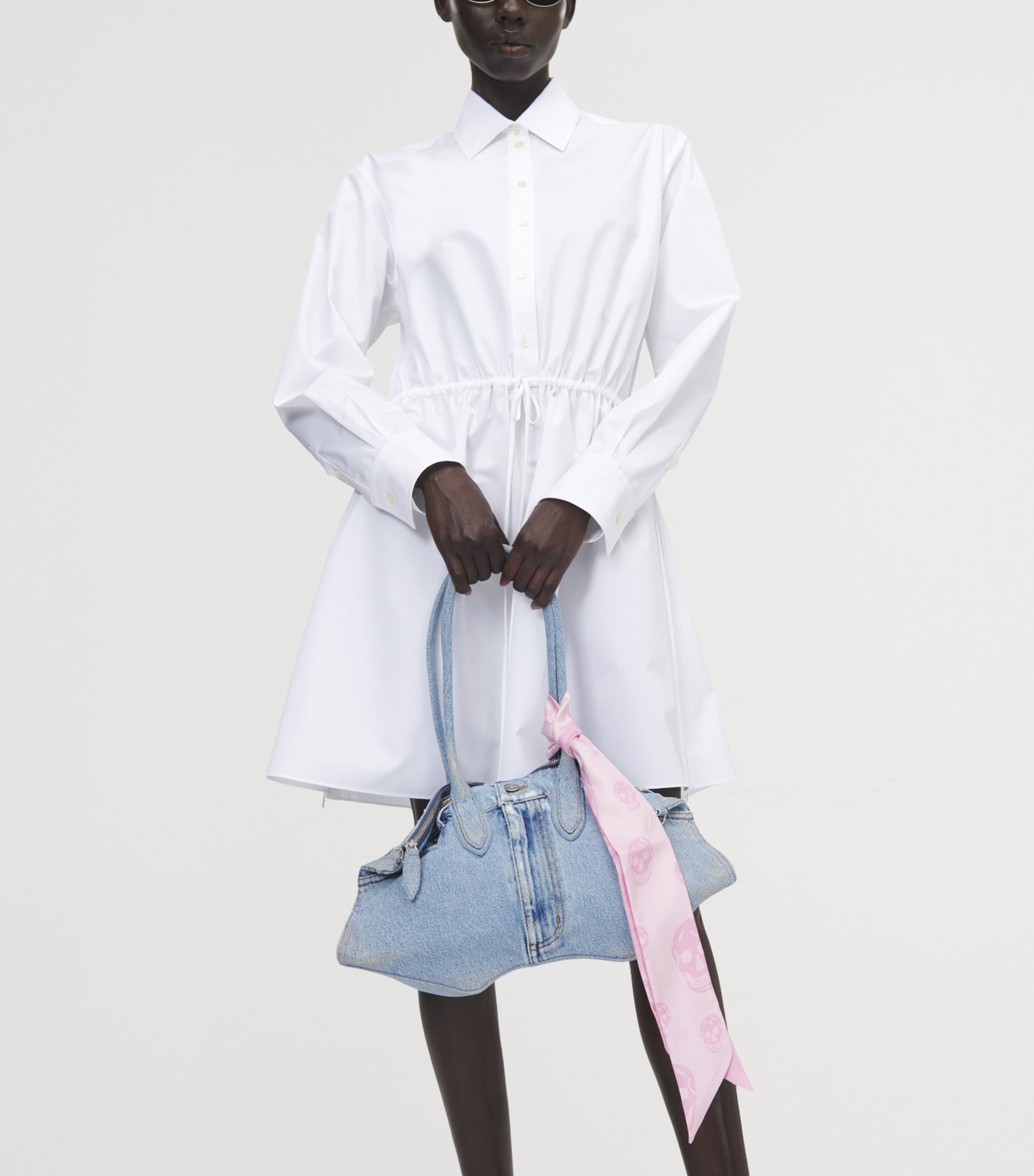 McQueen Denim Manta To-Handle Bag Image 2