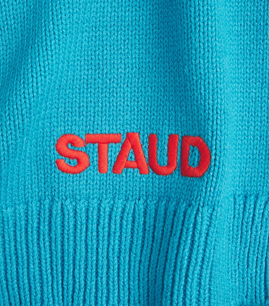STAUD Womens Cotton-Blend Shark Reya Sweater Grwt Great White Image 6