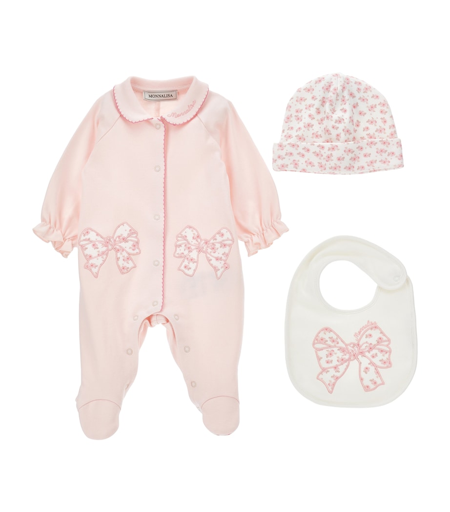 Cotton All-In-One, Bib and Hat Set (1-9 Months) ROSA ANTICO COUTURE Image 1