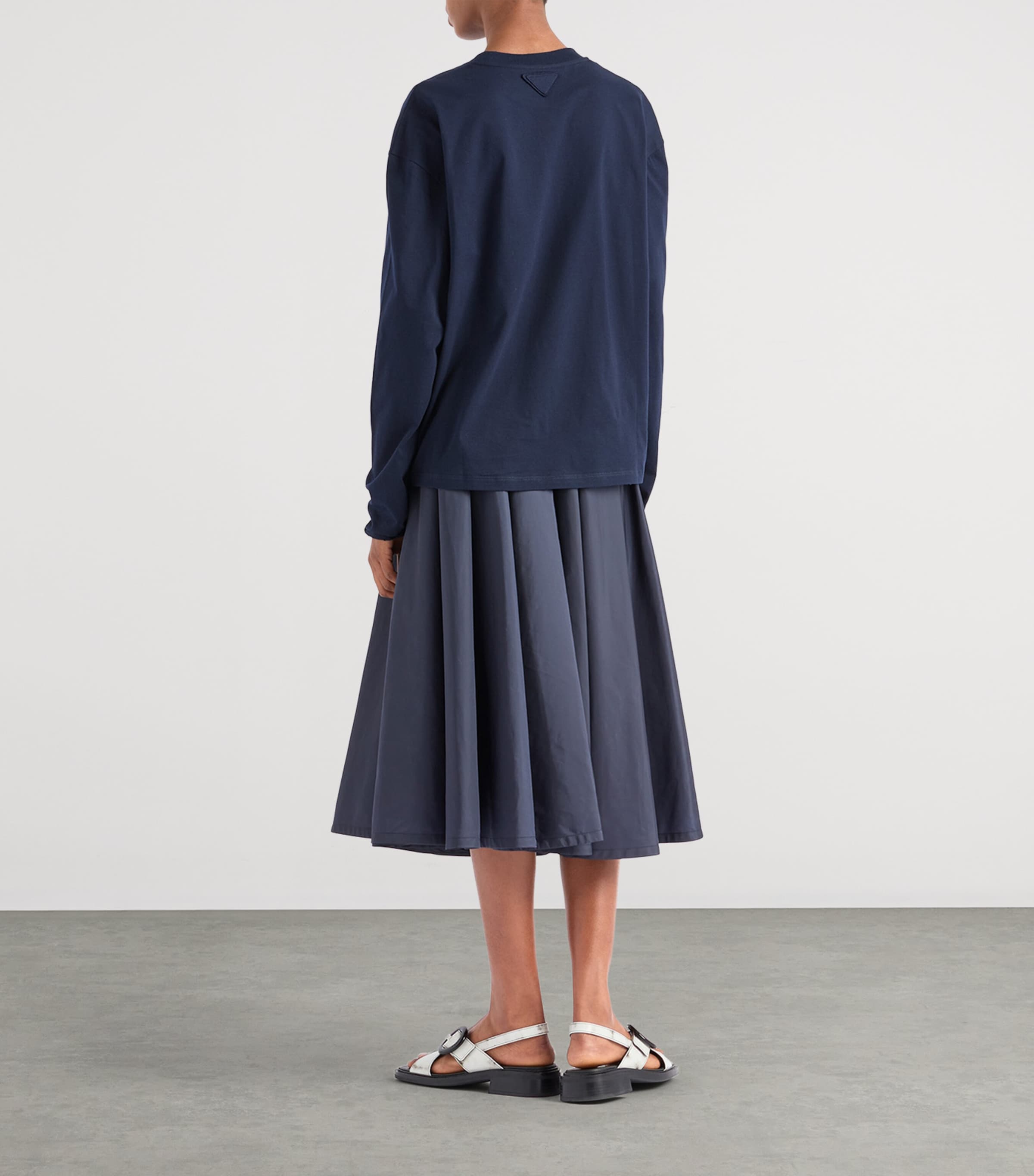 Re-Nylon Pleated Midi Skirt F0AA7 Image 5