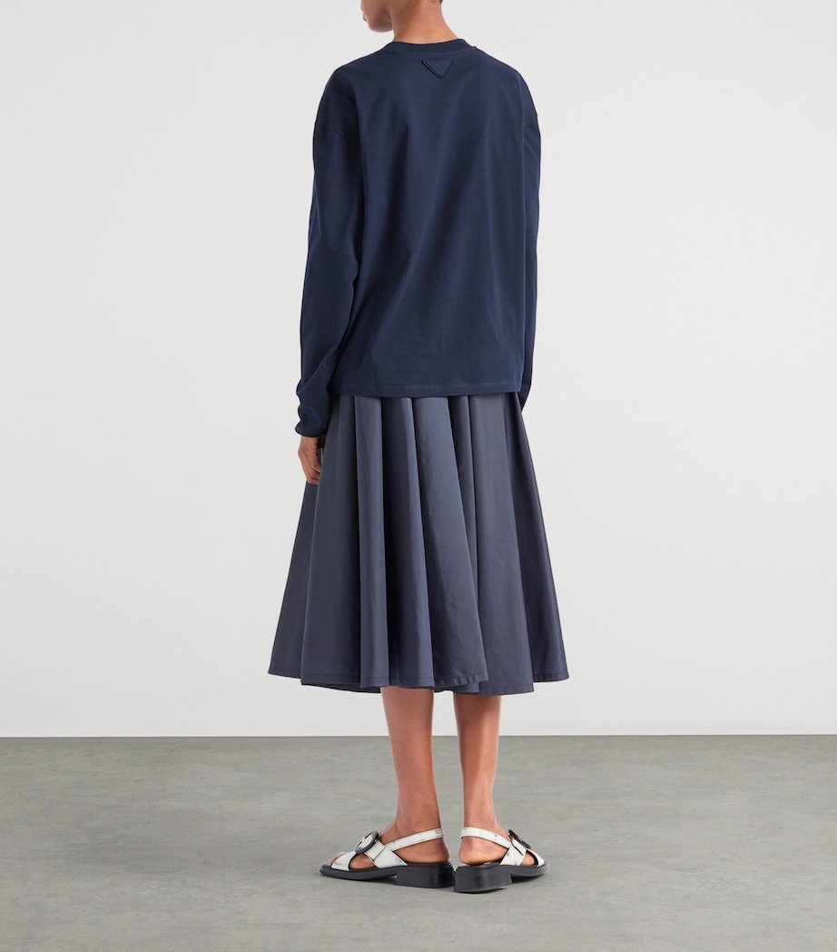 Re-Nylon Pleated Midi Skirt F0AA7 Image 5