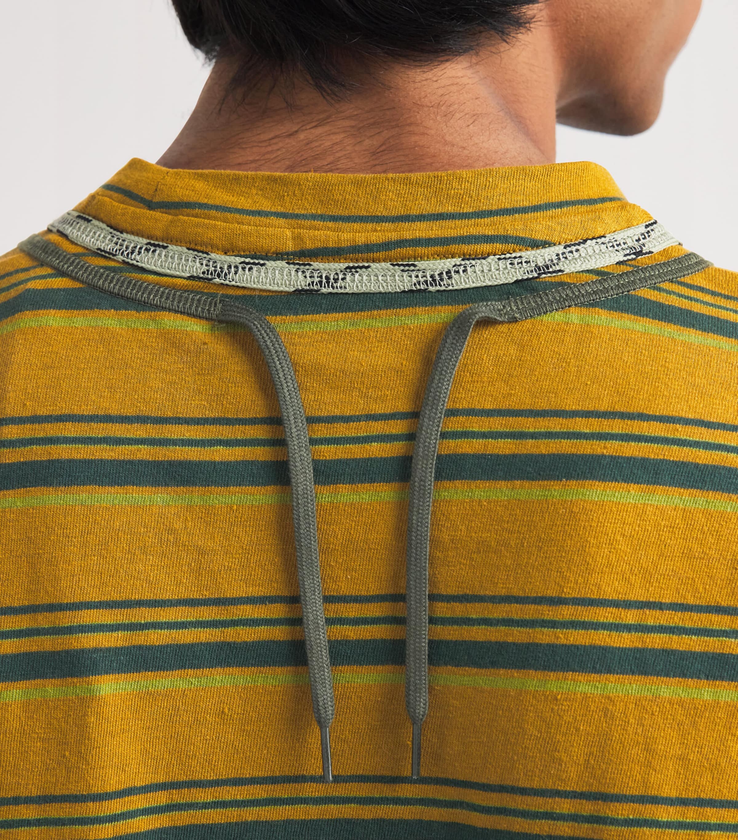 Craig Green Mens Stripe Lace Long-Sleeve T-Shirt Yellow Stripe Image 3