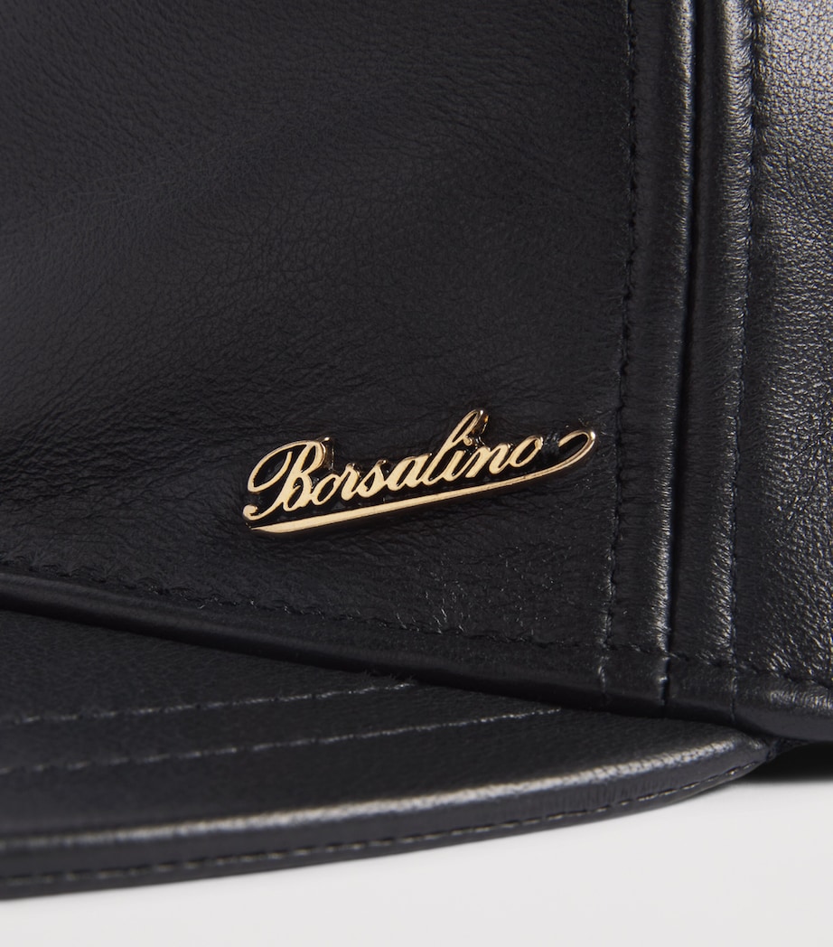 Borsalino Leather Baseball Cap Pelle Nera Image 3