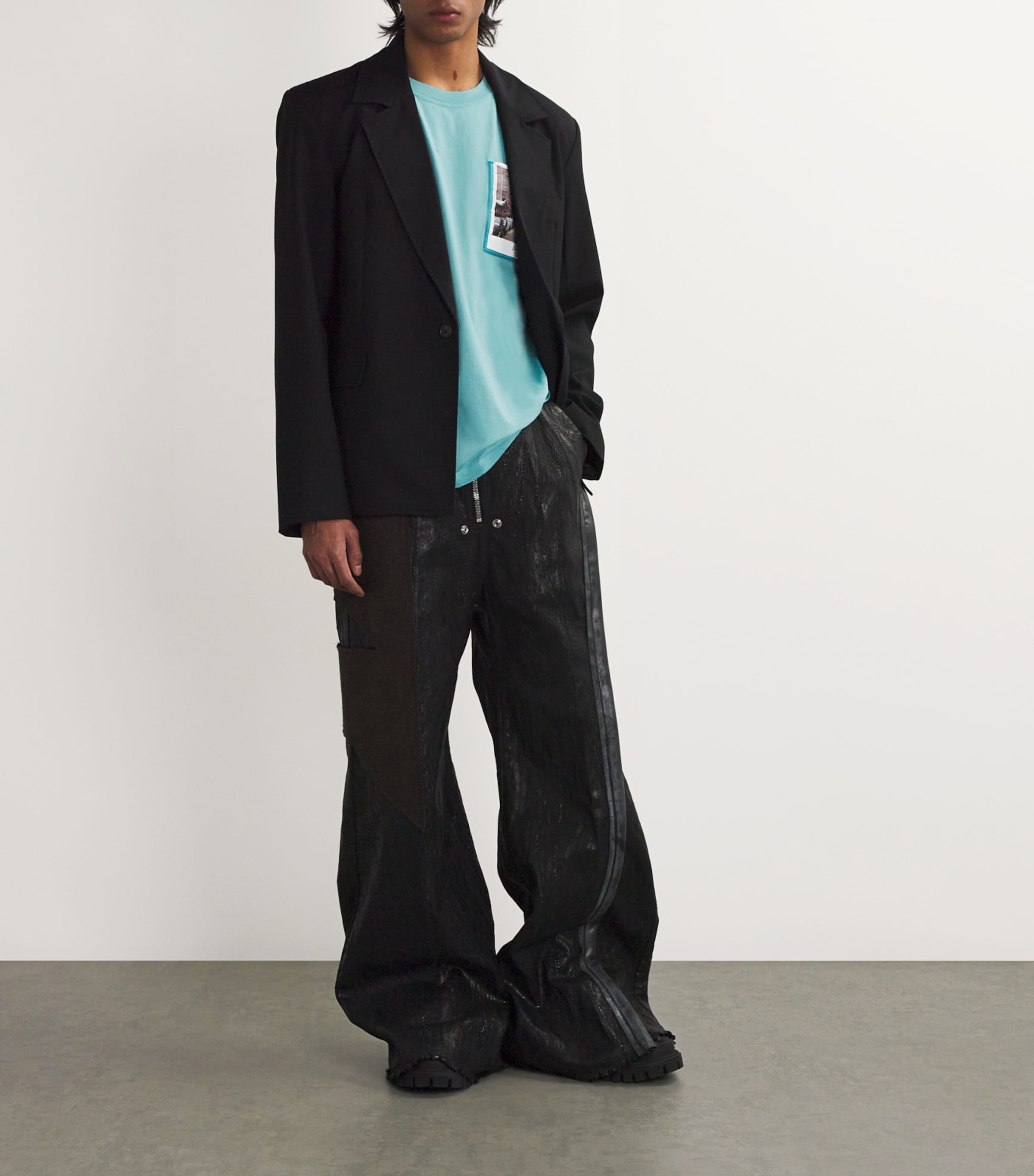 Cotton Postcard T-Shirt Q2S TEAL Image 2