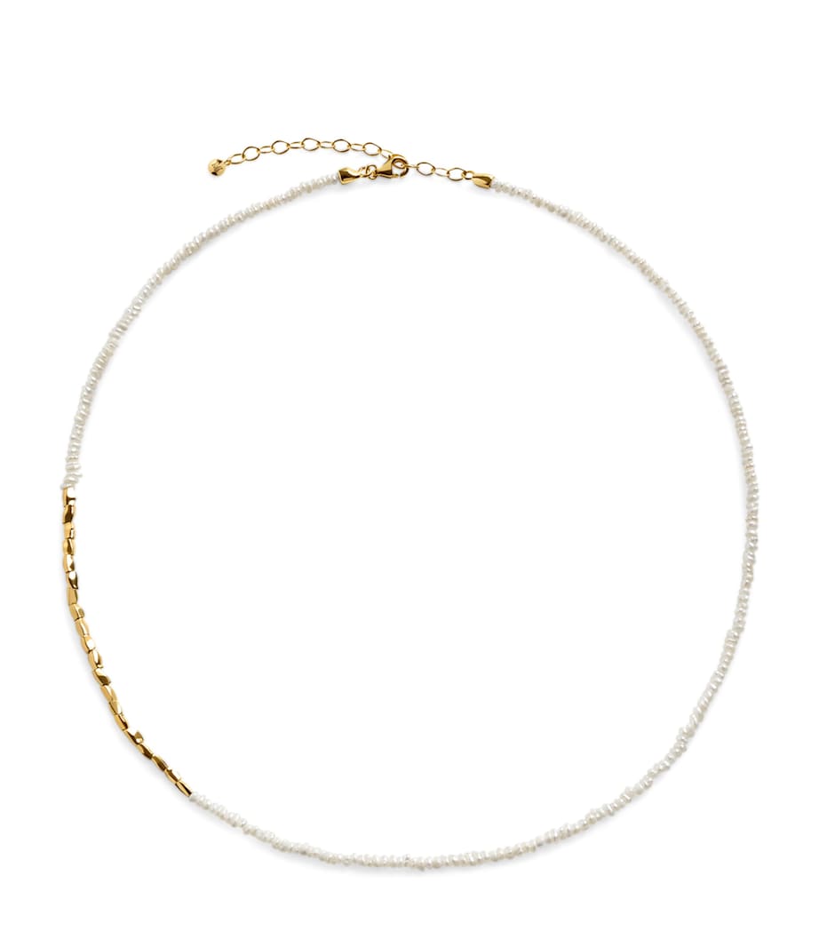 Gold Vermeil and Baroque Pearl Mini Nugget Gemstone Beaded Necklace 18K GOLD VERMEIL Image 1