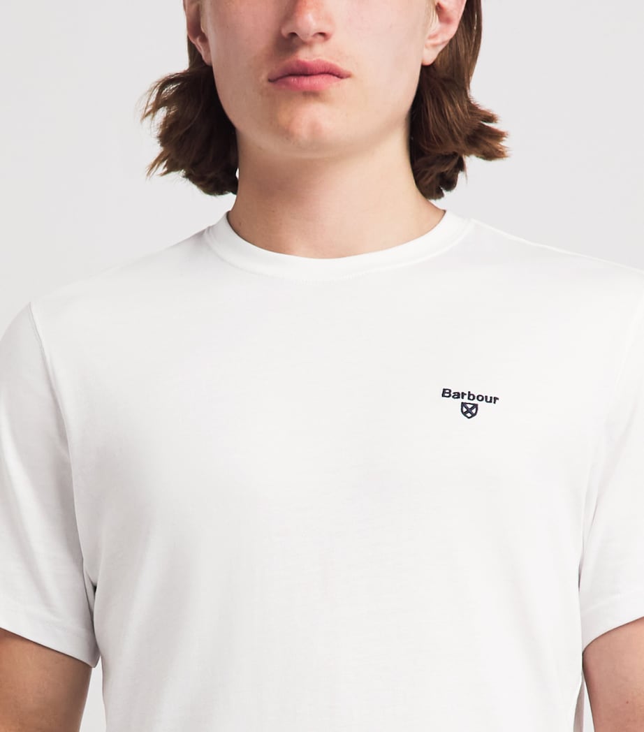 Barbour Mens Cotton Essential Sports T-Shirt White Image 3