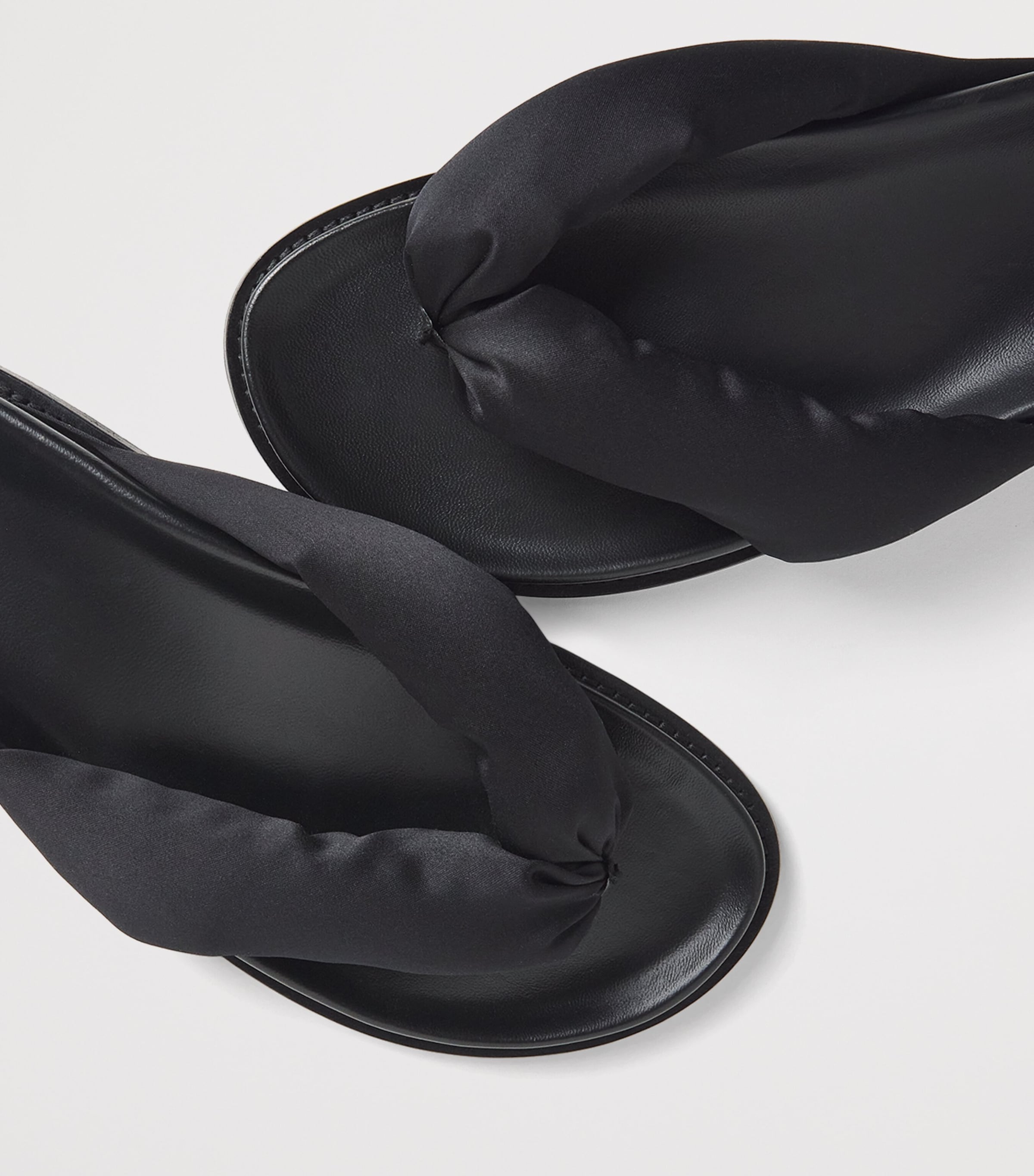 CAMILLA AND MARC Leather-Satin Nina Flip Flops Dblk Black Image 7
