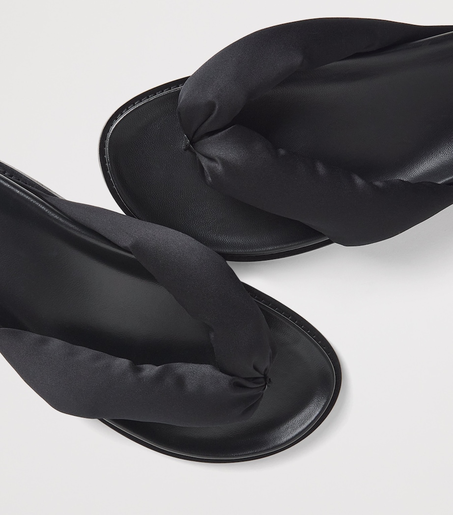 CAMILLA AND MARC Leather-Satin Nina Flip Flops Dblk Black Image 7