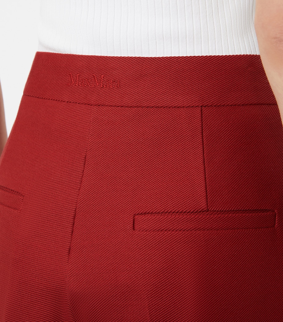 Max Mara Womens Cotton Jersey Wide-Leg Trousers Red Image 6