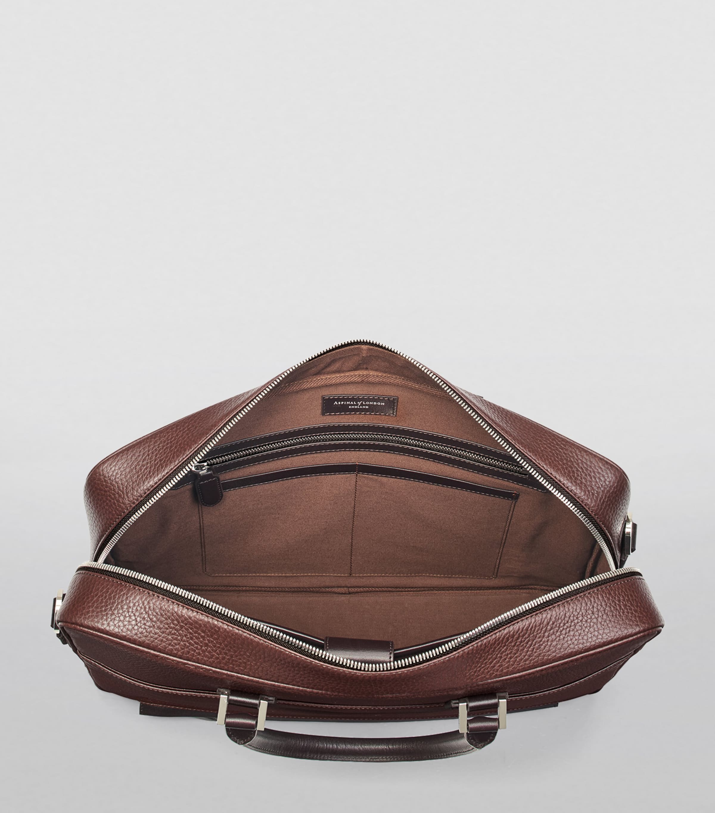Leather Mount Street Briefcase Bag TOBACCO Image 4