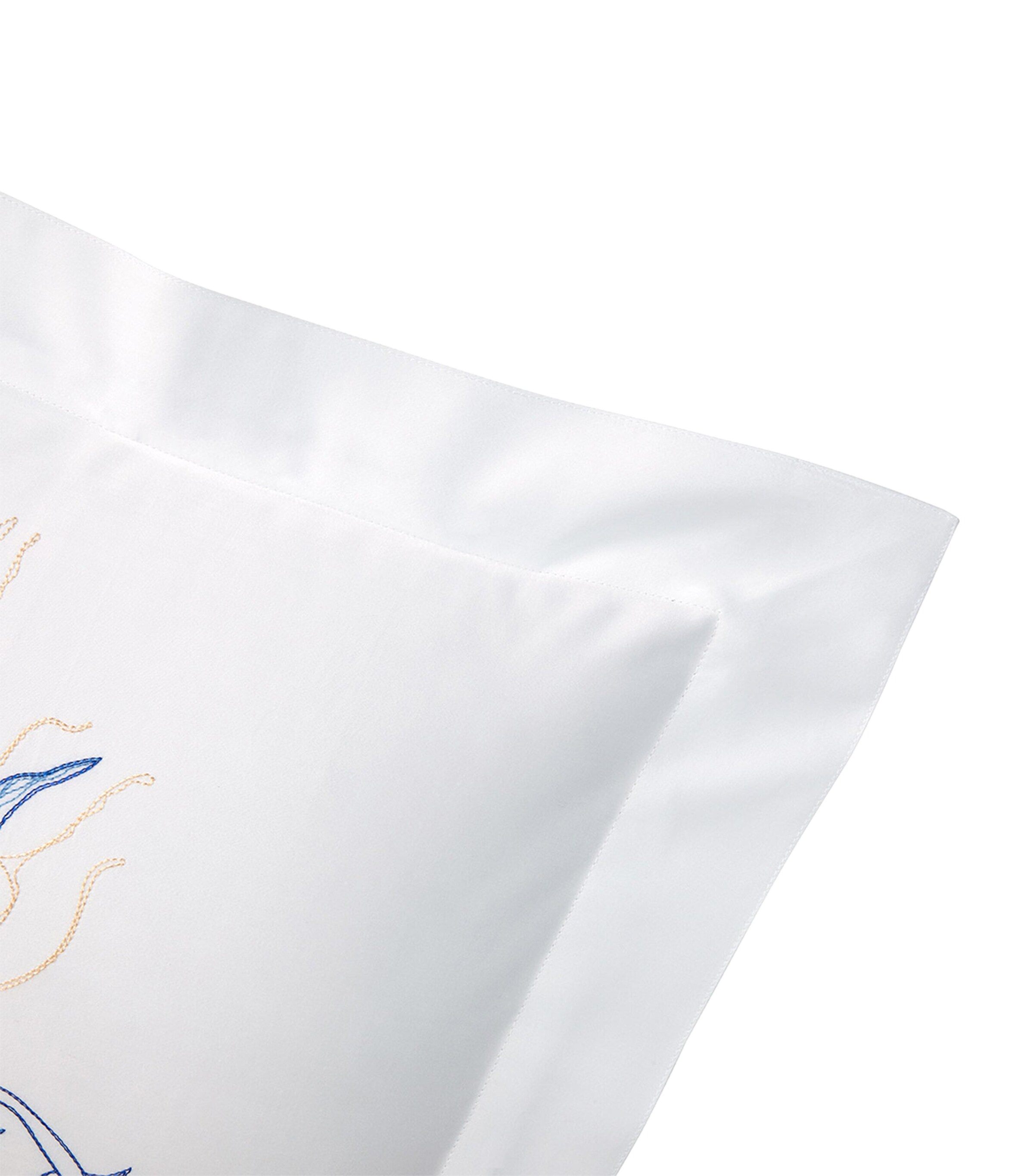 Yves Delorme Couture Nautilus Square Oxford Pillowcase (65cm x 65cm) Blc/blu Image 4