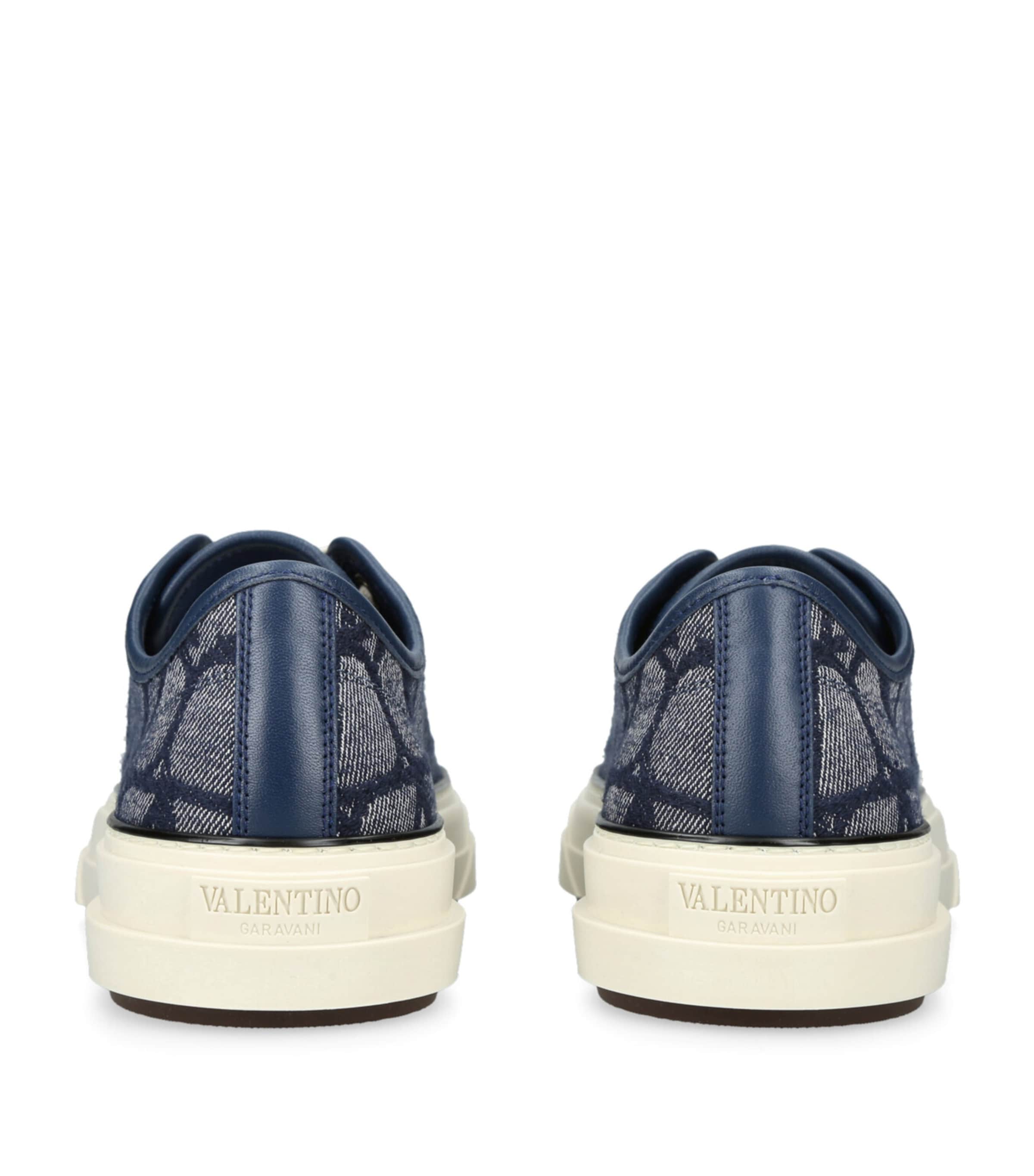 Valentino Garavani Blue Denim Toile Iconograph Sneakers