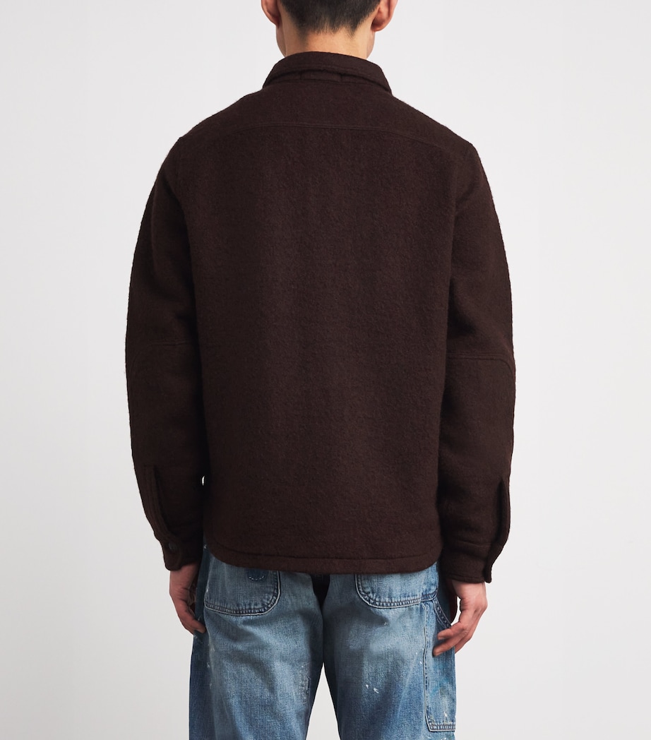 Wool-Blend Felt Overshirt BROWN Image 4