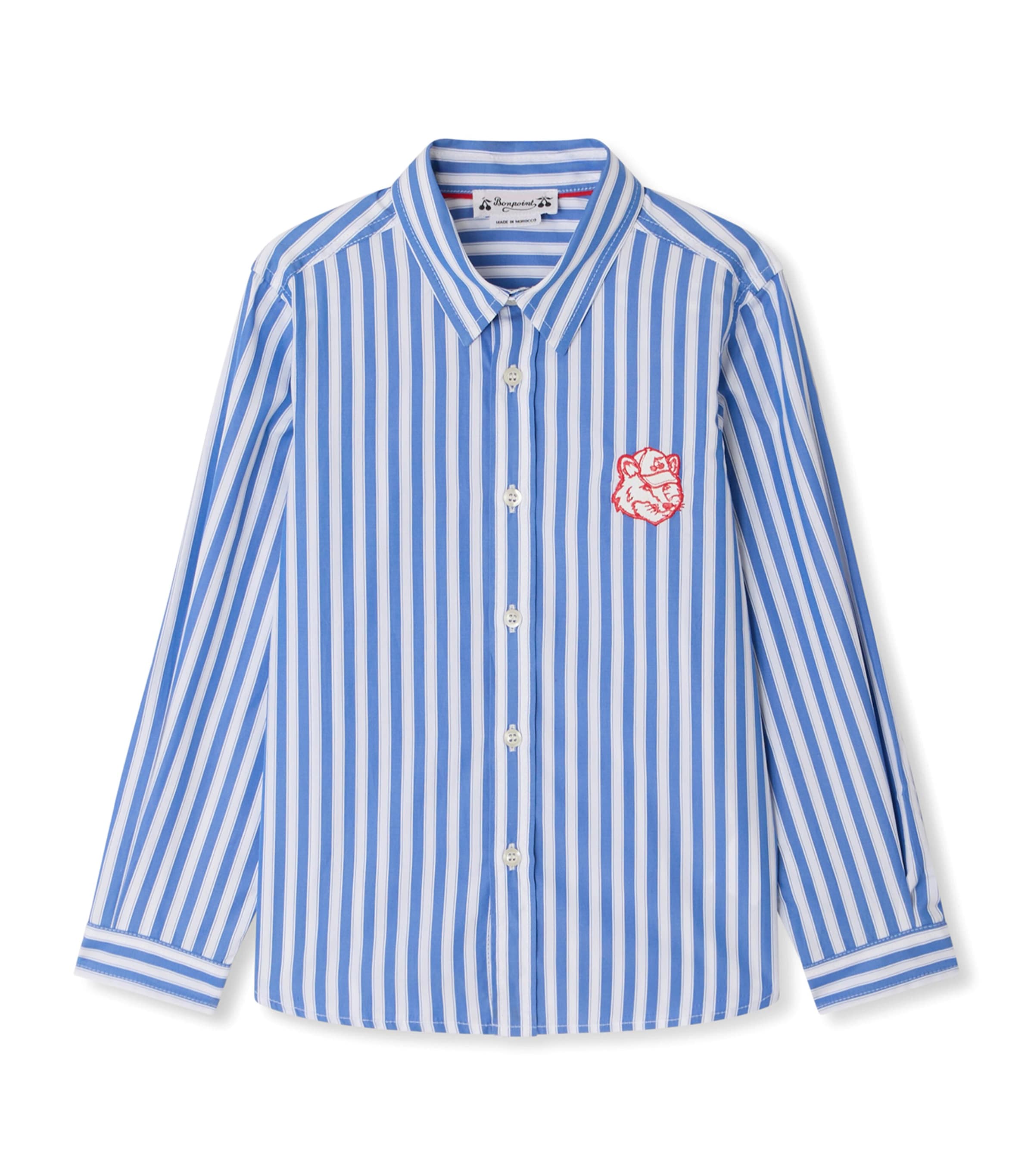 Bonpoint x Maison Kitsuné Cotton Tangui Shirt (4-14 Years) Ra Bleu De Prusse Image 1