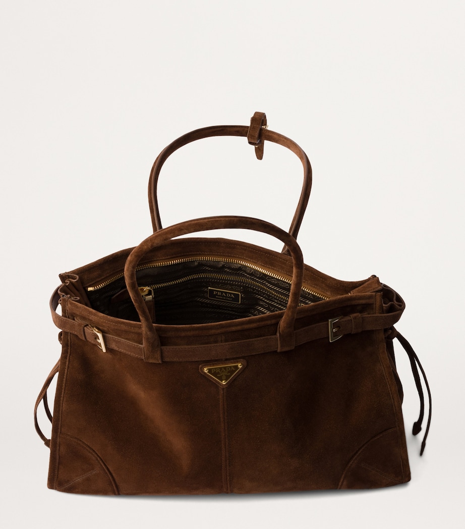 Large Suede Buckled Bonnie Tote Bag F0324 Image 4