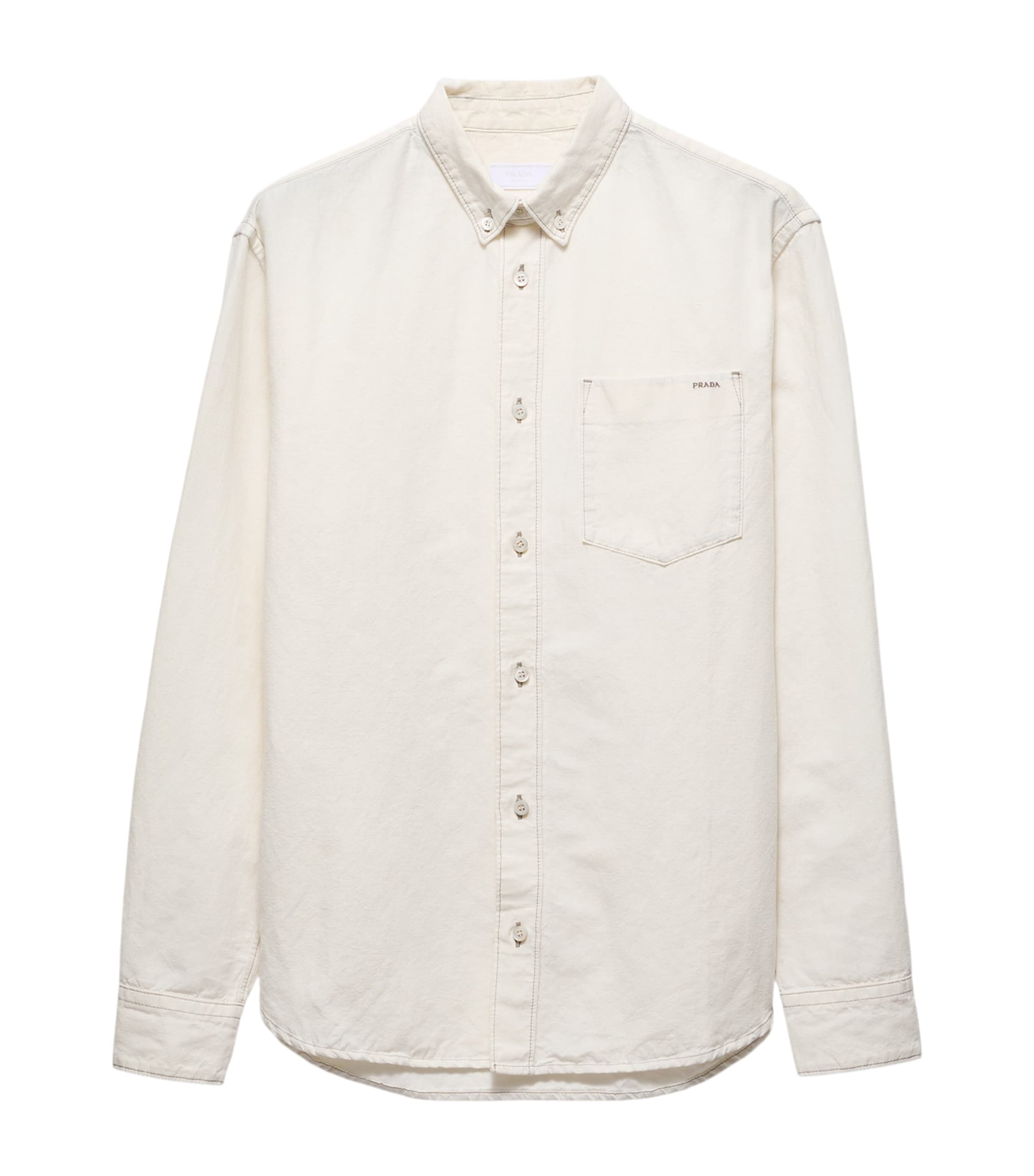 Prada Mens Chambray Button-Down Shirt Image 1