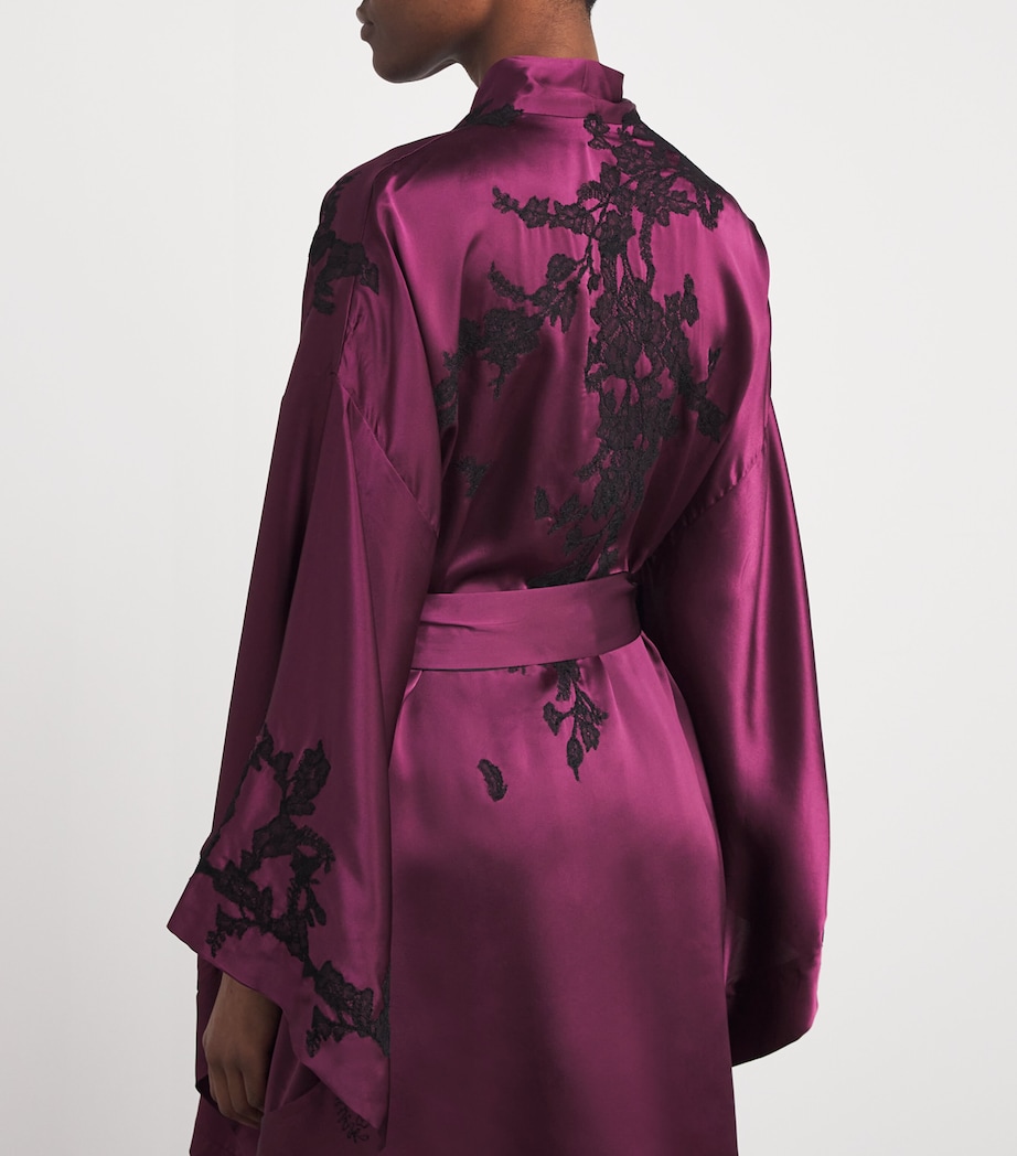 Silk Tokoni Short Kimono PLUM/BLACK Image 6