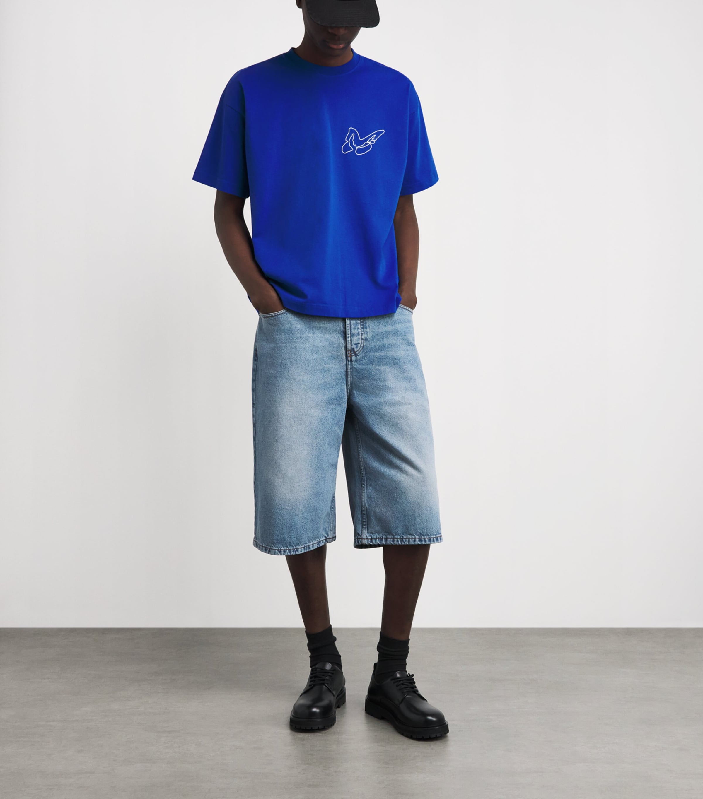 PICANTE Mens Organic Cotton Butterfly T-Shirt Royal Blue Image 2