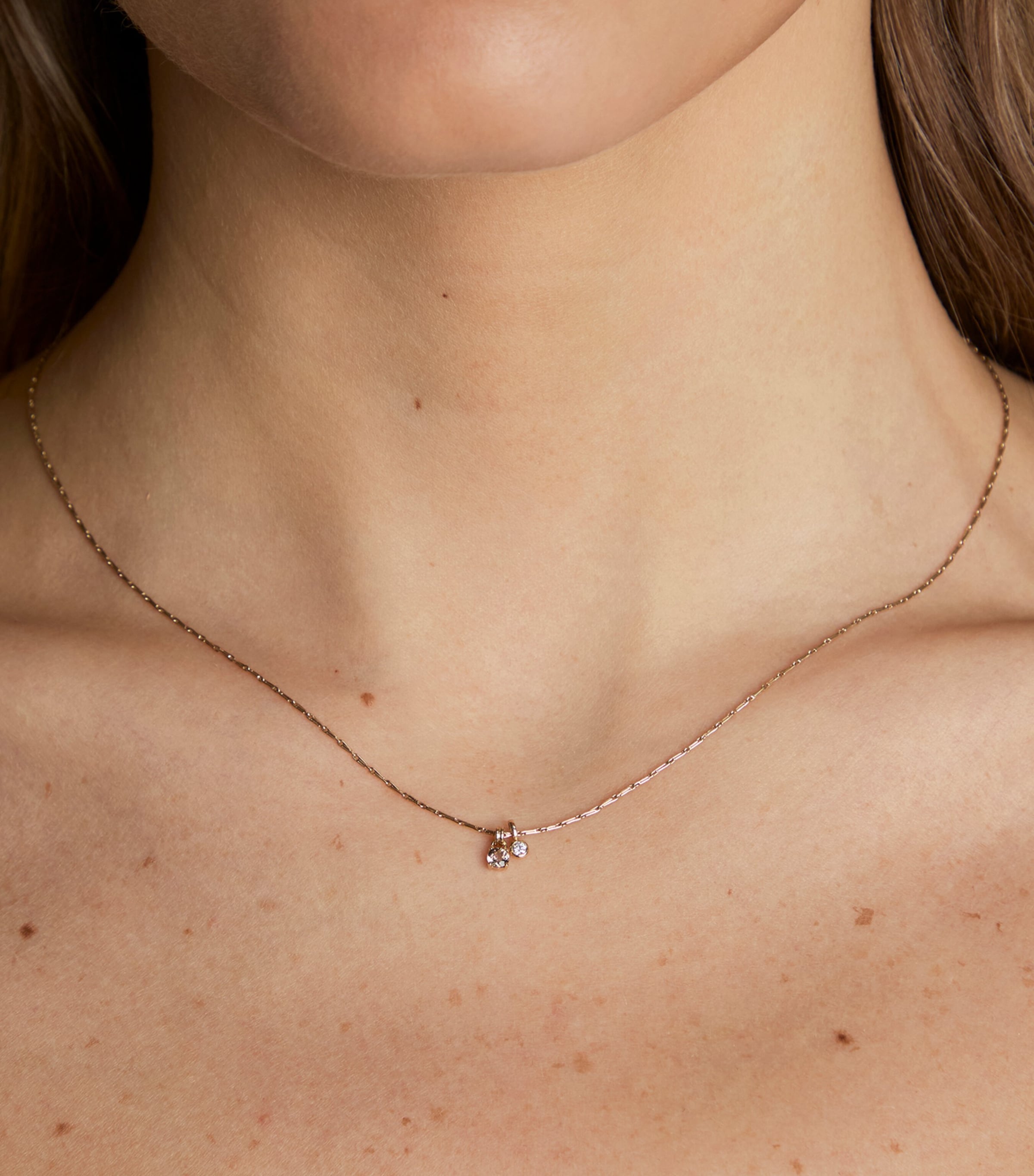 Astrid & Miyu Yellow Gold, Diamond and Quartz Charm Necklace Gold Image 2