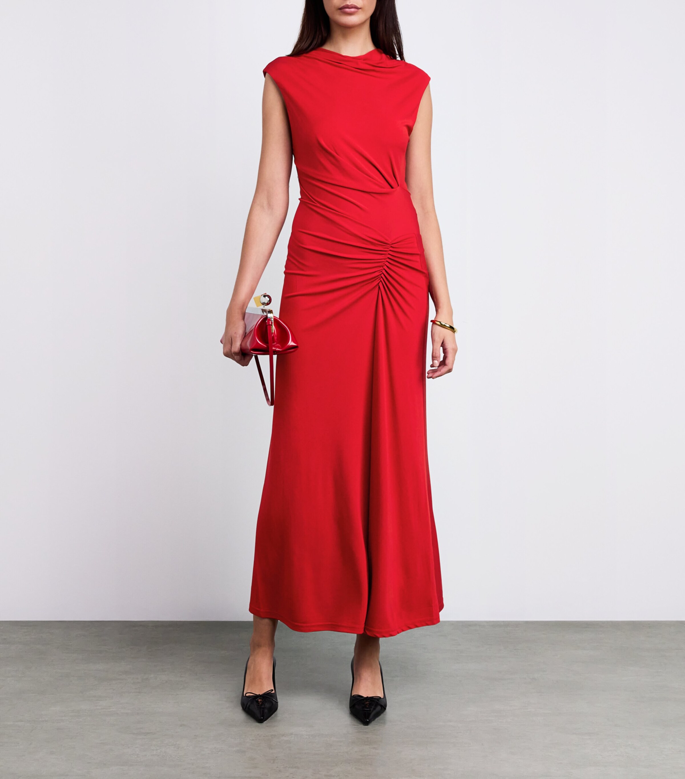 Ruched Acacia Midi Dress CRIMSON Image 2