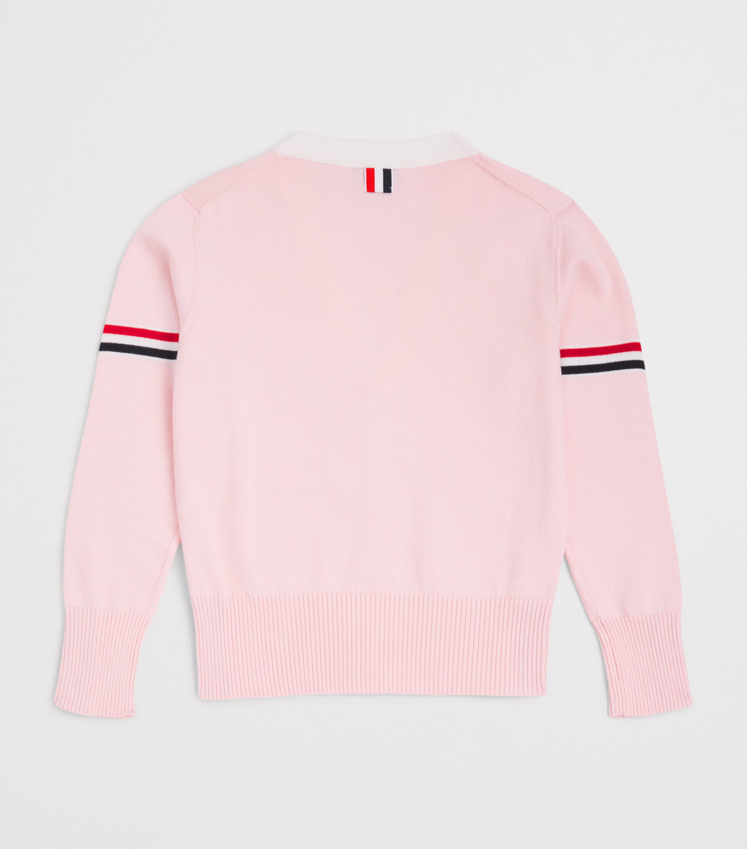 Thom Browne Kids Cotton V-Neck Cardigan (2-12 Years) Lt Pink Image 2